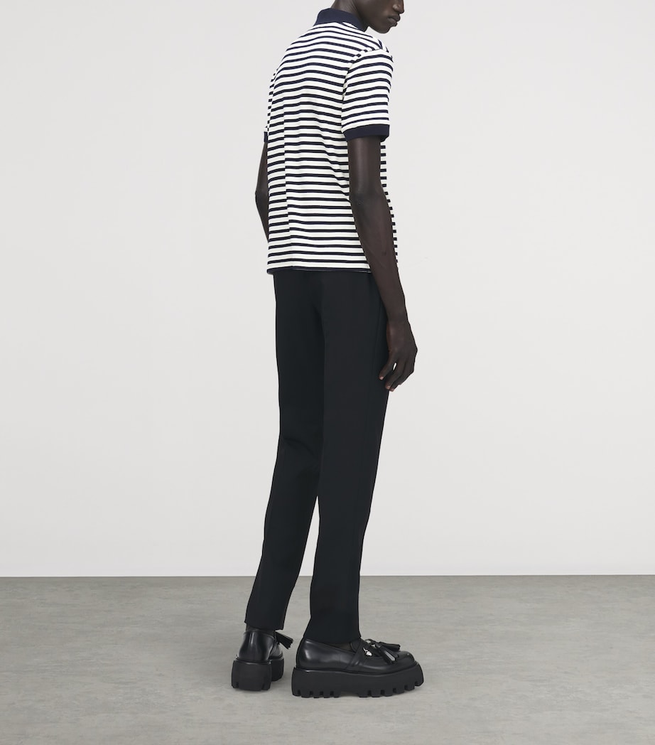 McQueen Mens Stripe Embroidered Polo Shirt Image 2