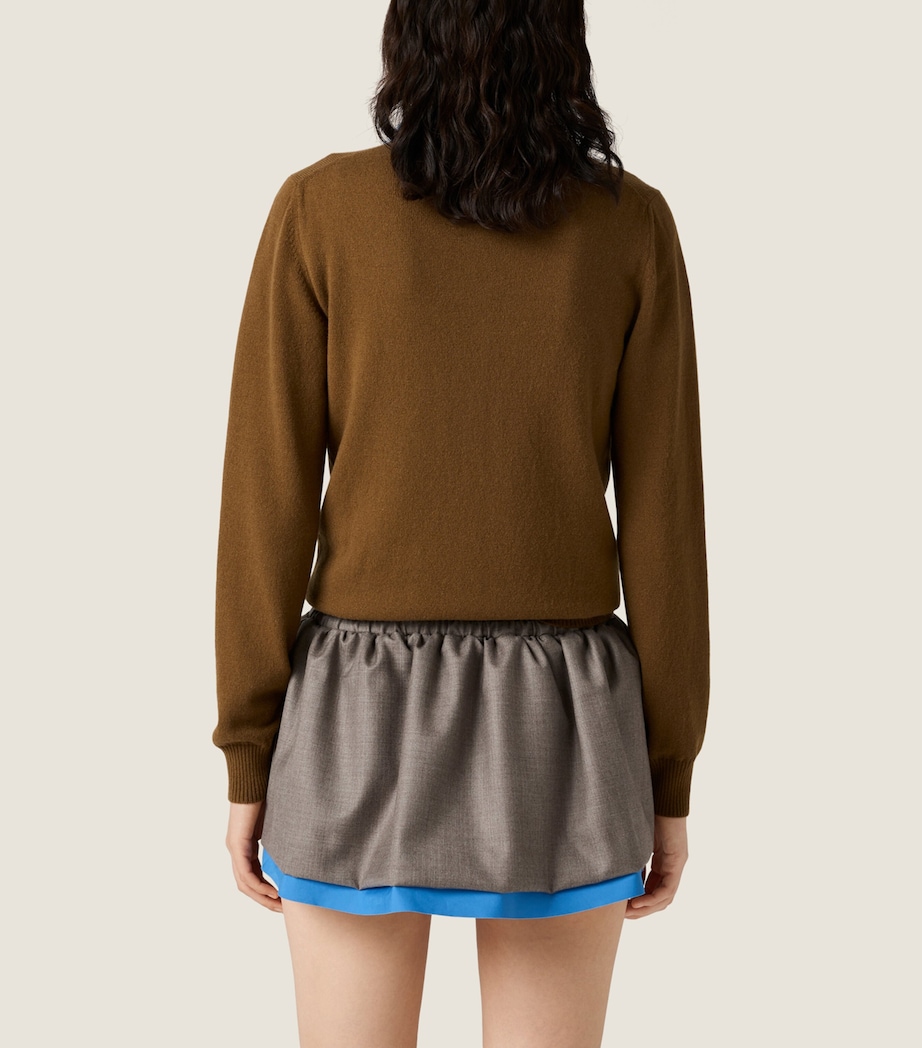 Cashmere Detachable-Collar Cardigan F0YVO Image 5