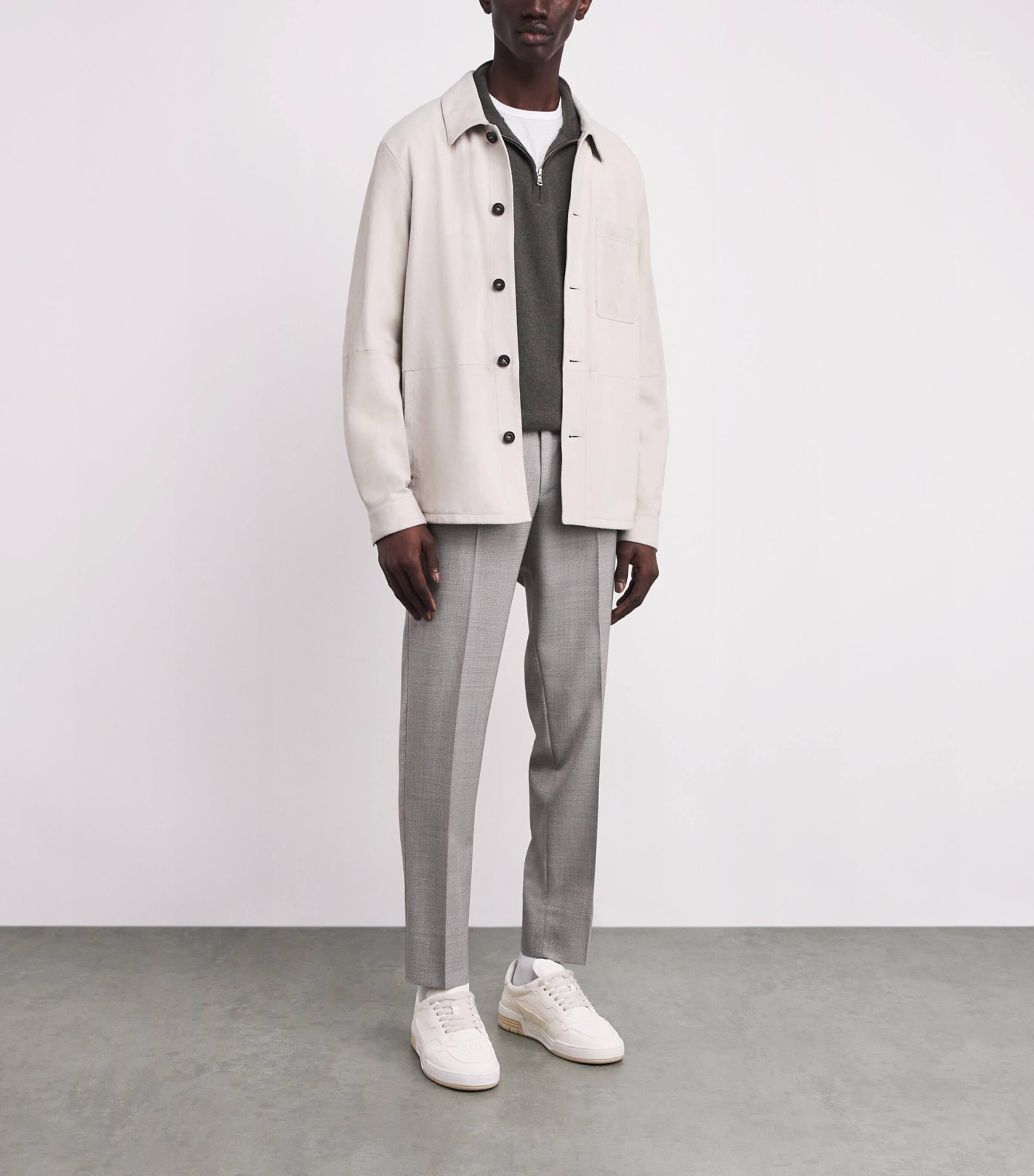 Suede Overshirt 074 ICE WHITE Image 2