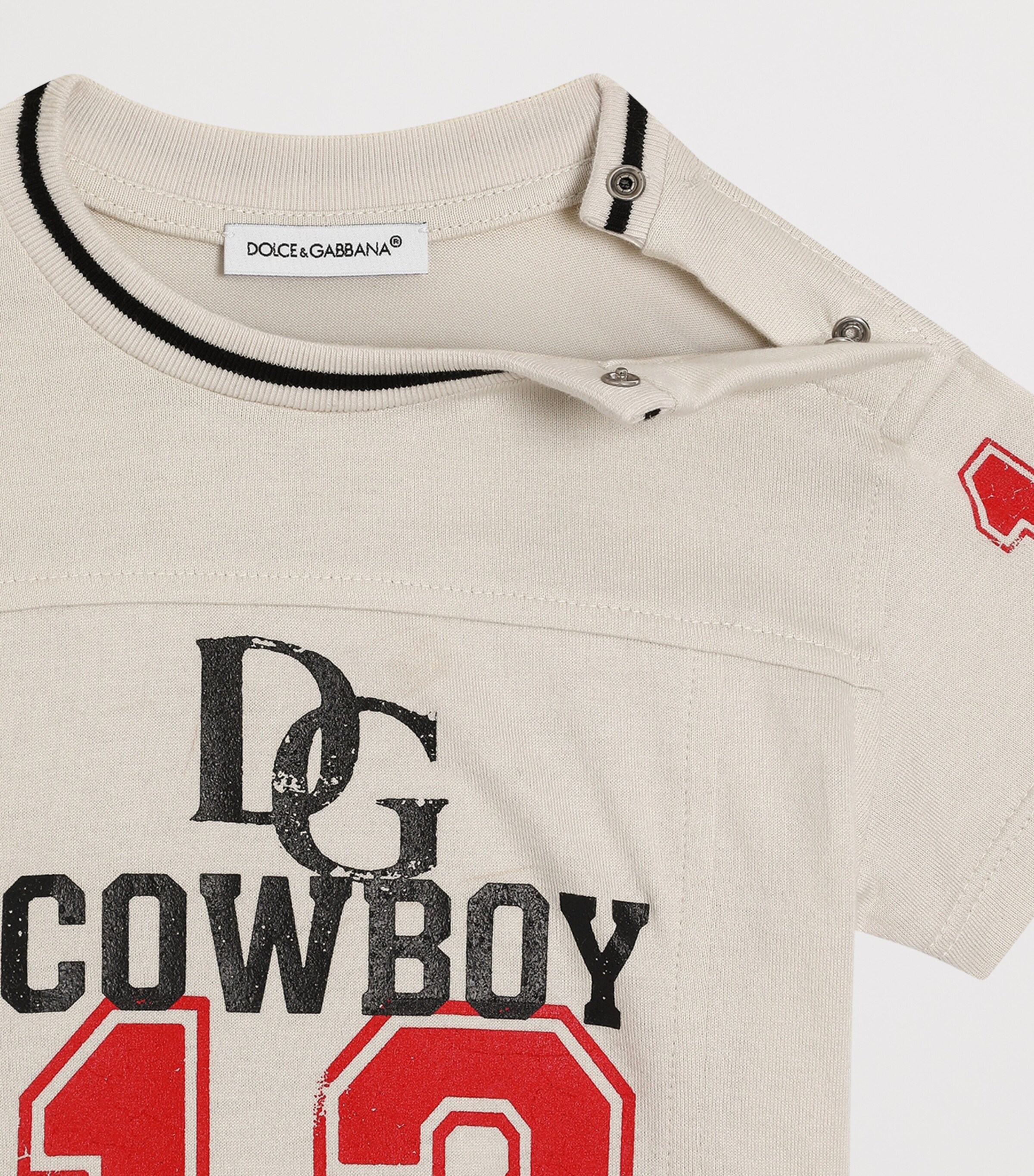 Dolce&Gabbana Kids Cotton Printed T-Shirt (3-30 Months) Ecru' Image 3