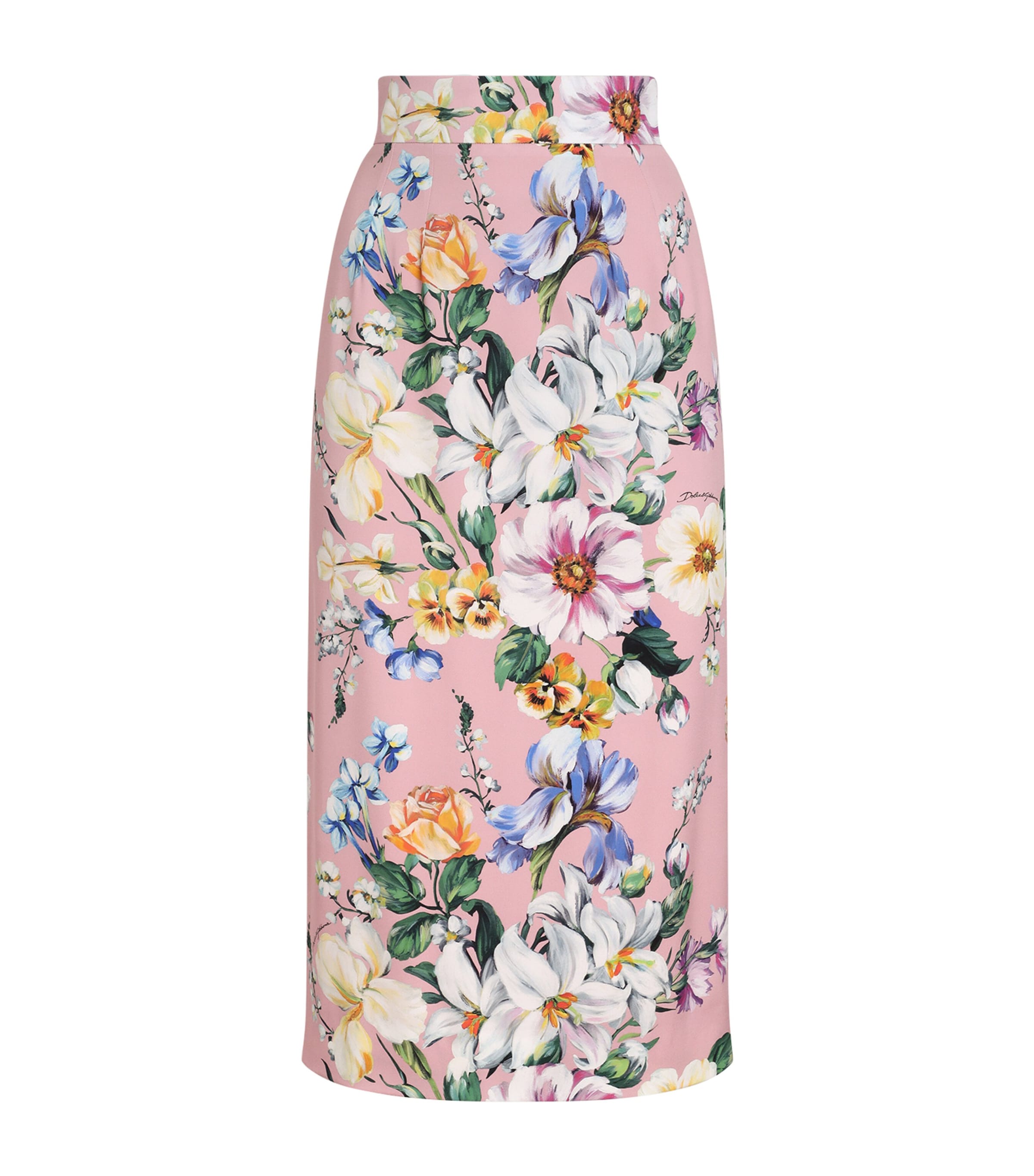 Dolce & Gabbana Stertch Silk Skirt With Multicolor Floral Print
