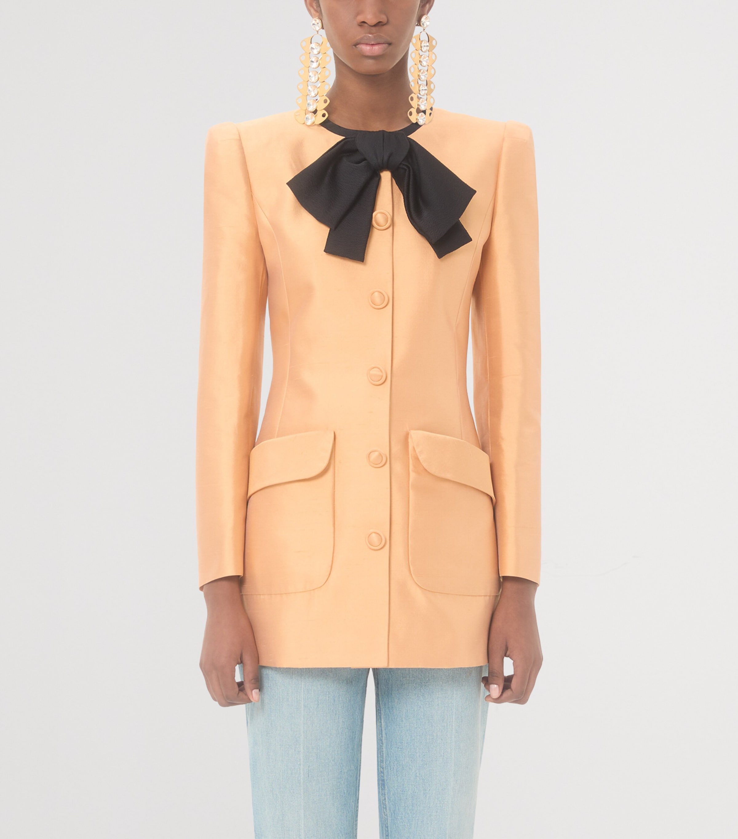 Valentino Womens Silk Bow-Tie Jacket Image 2