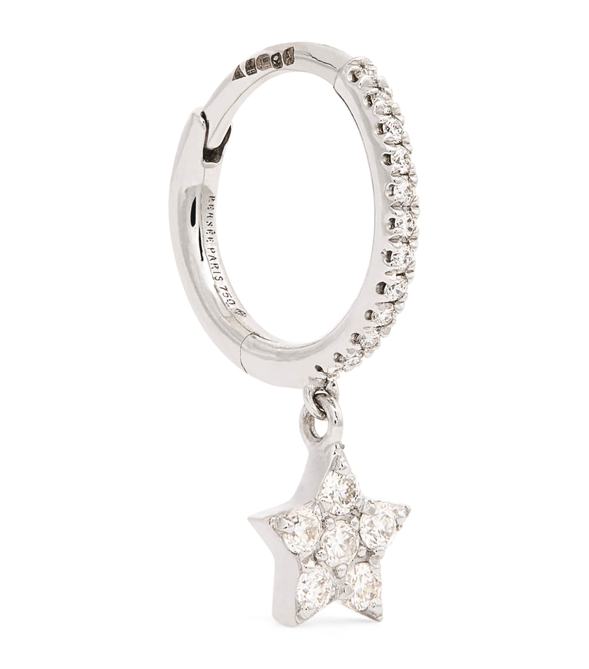 Persée White Gold And Diamond Star Single Earring In White