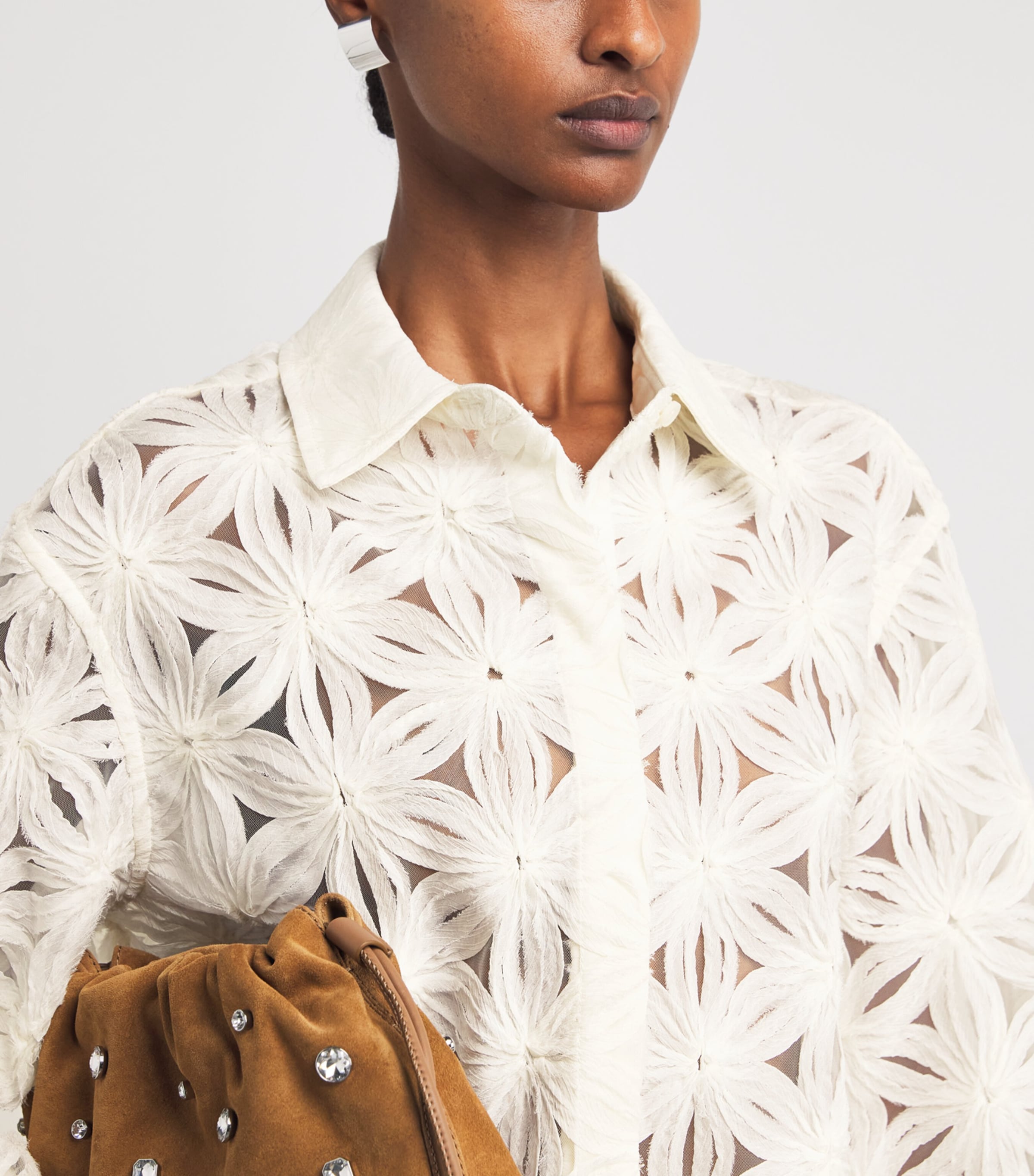 Embroidered Floral Anders Shirt IVORY Image 6