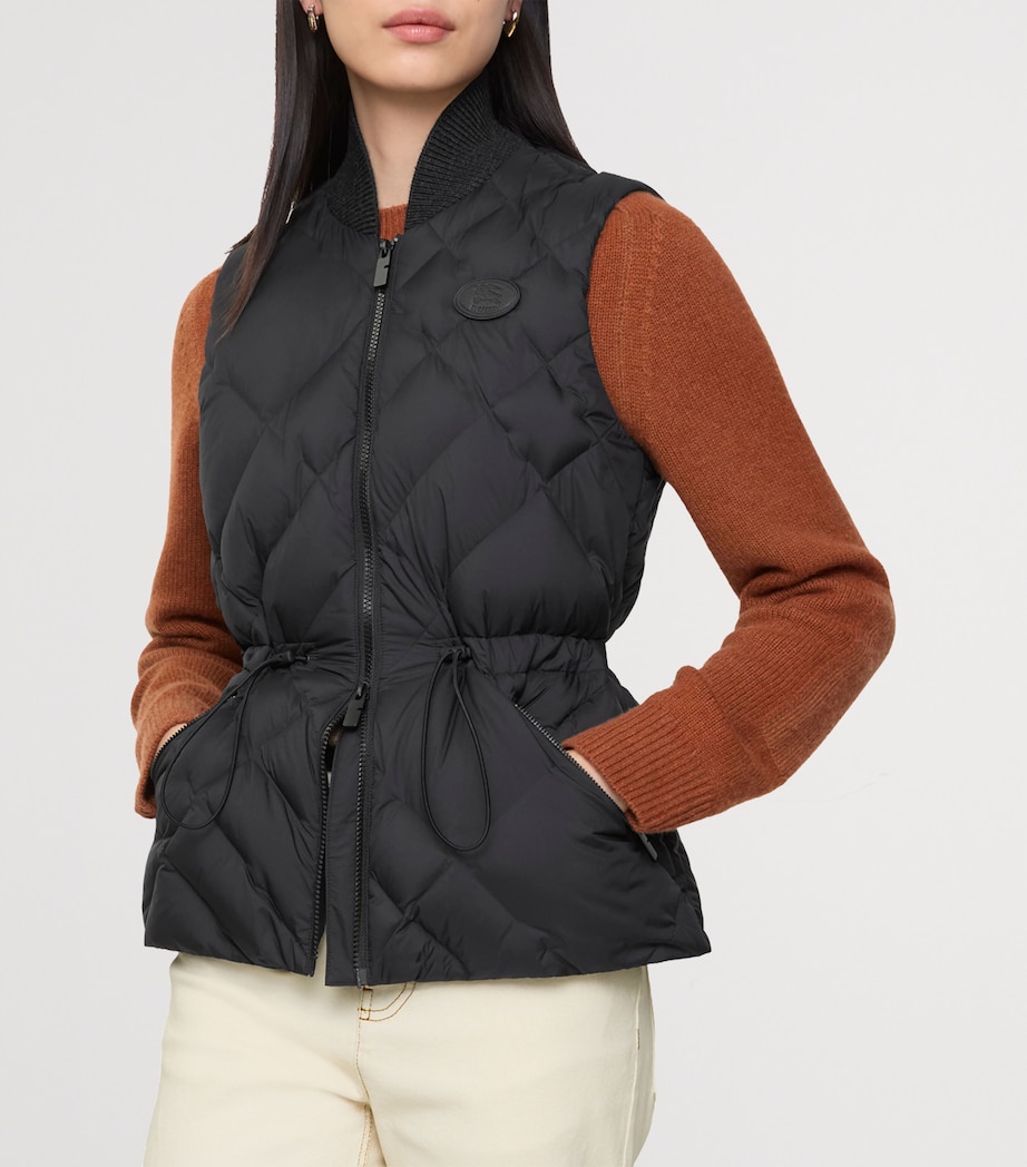 Down Check-Stitch Gilet BLACK Image 2