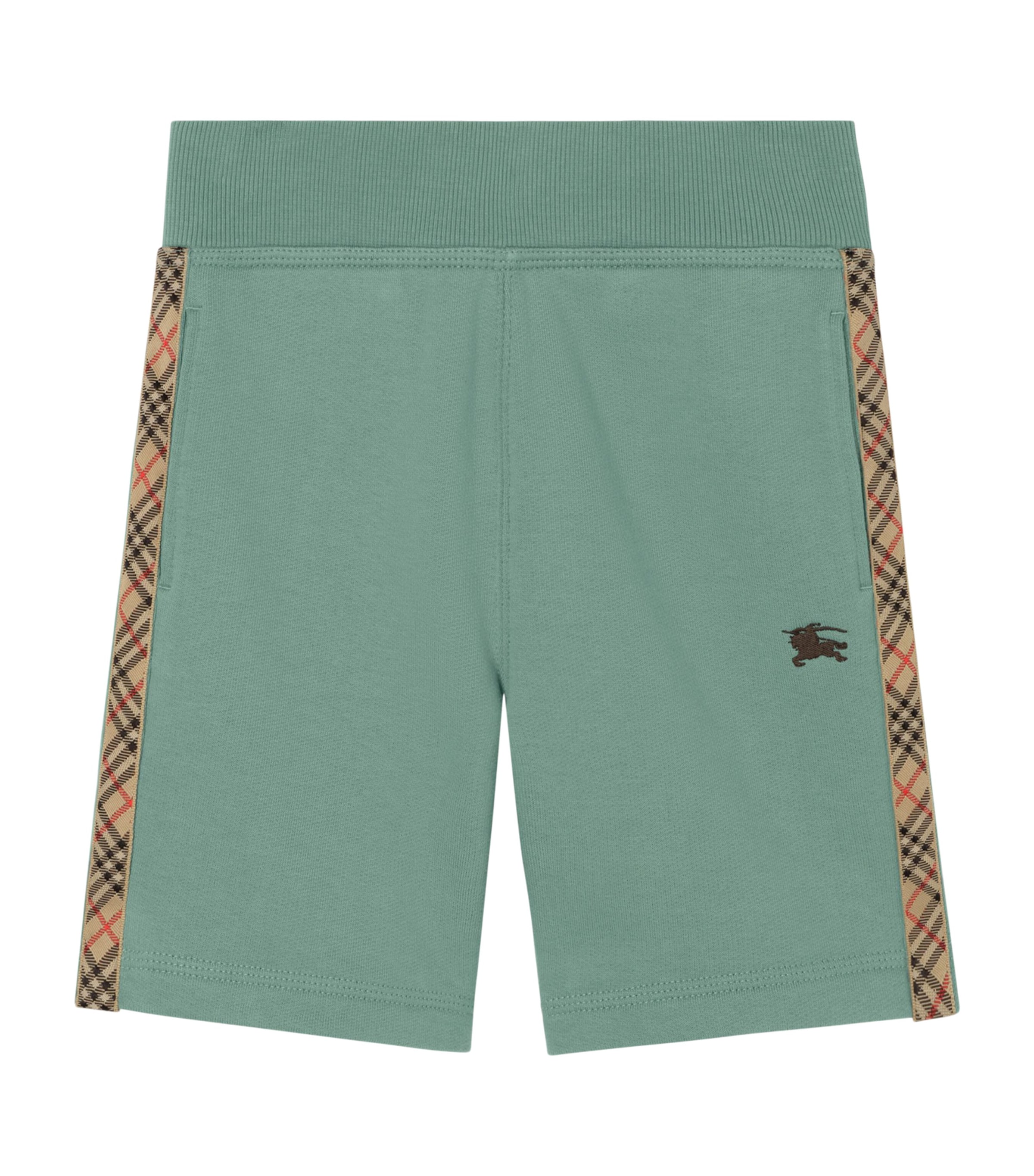 Burberry Kids Cotton Check Tape Shorts (14 Years) Gulf Image 1