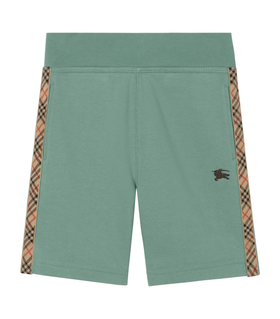 Burberry Kids Cotton Check Tape Shorts (14 Years) Gulf Image 1