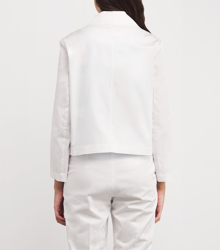 Stretch-Cotton Collared Jacket WHITE Image 4