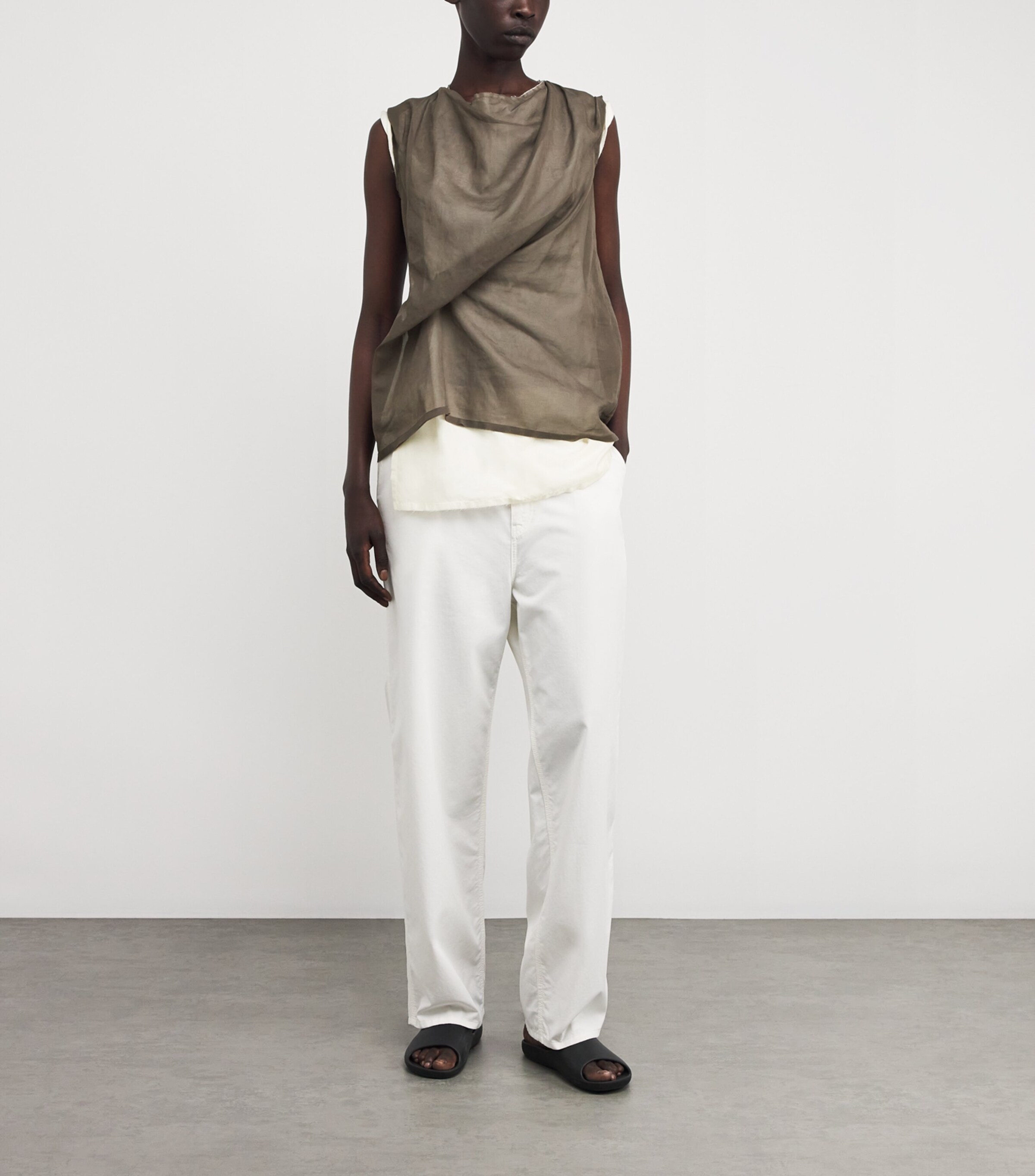 Draped-Detail Inawa Blouse BROWN Image 2