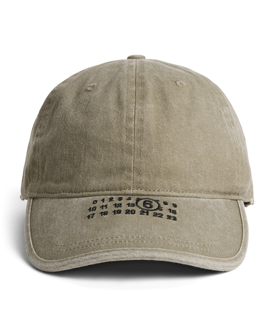 MM6 Maison Margiela Cotton Logo Baseball Cap Khaki Image 1