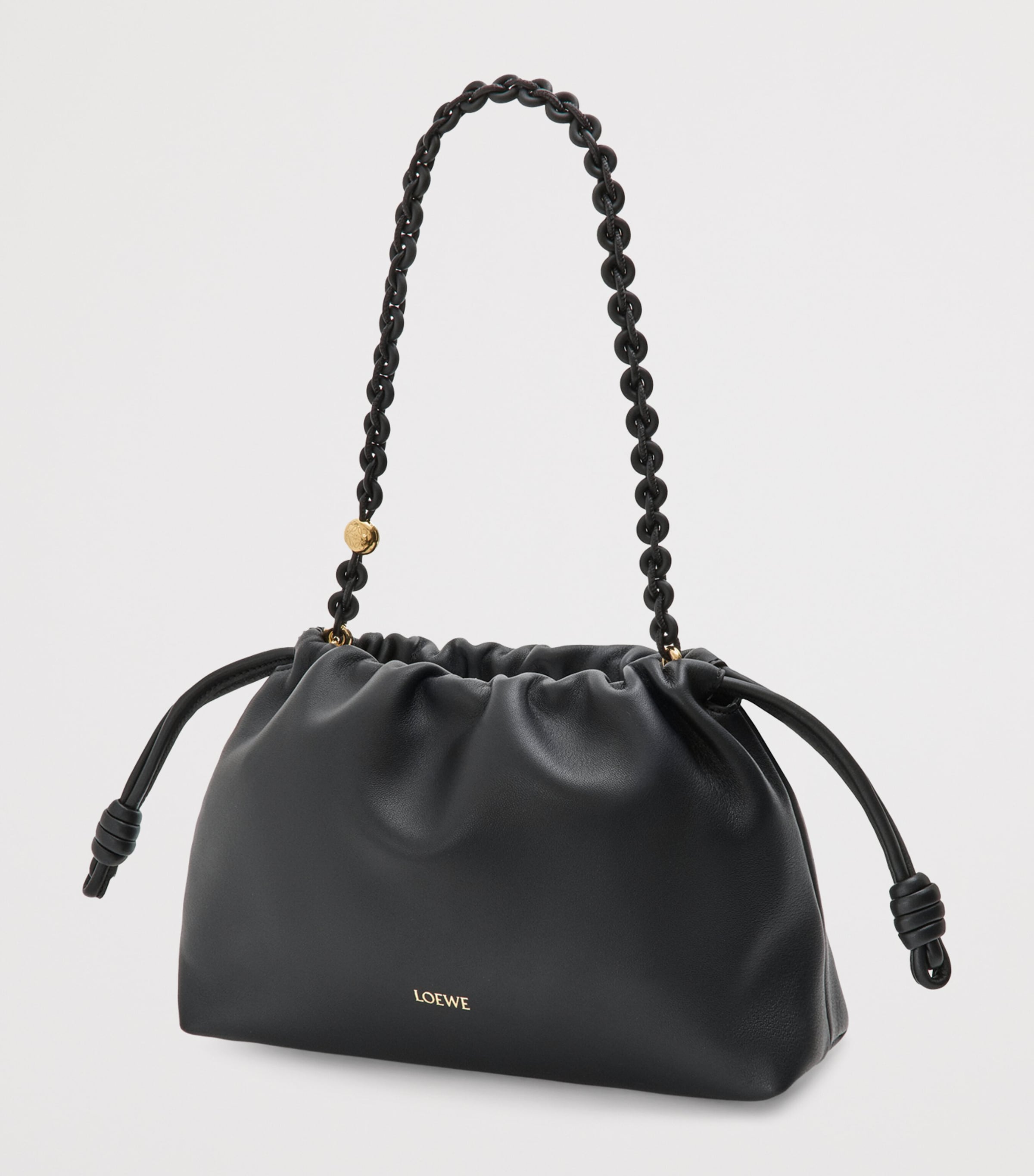 Medium Leather Flamenco Purse BLACK Image 3