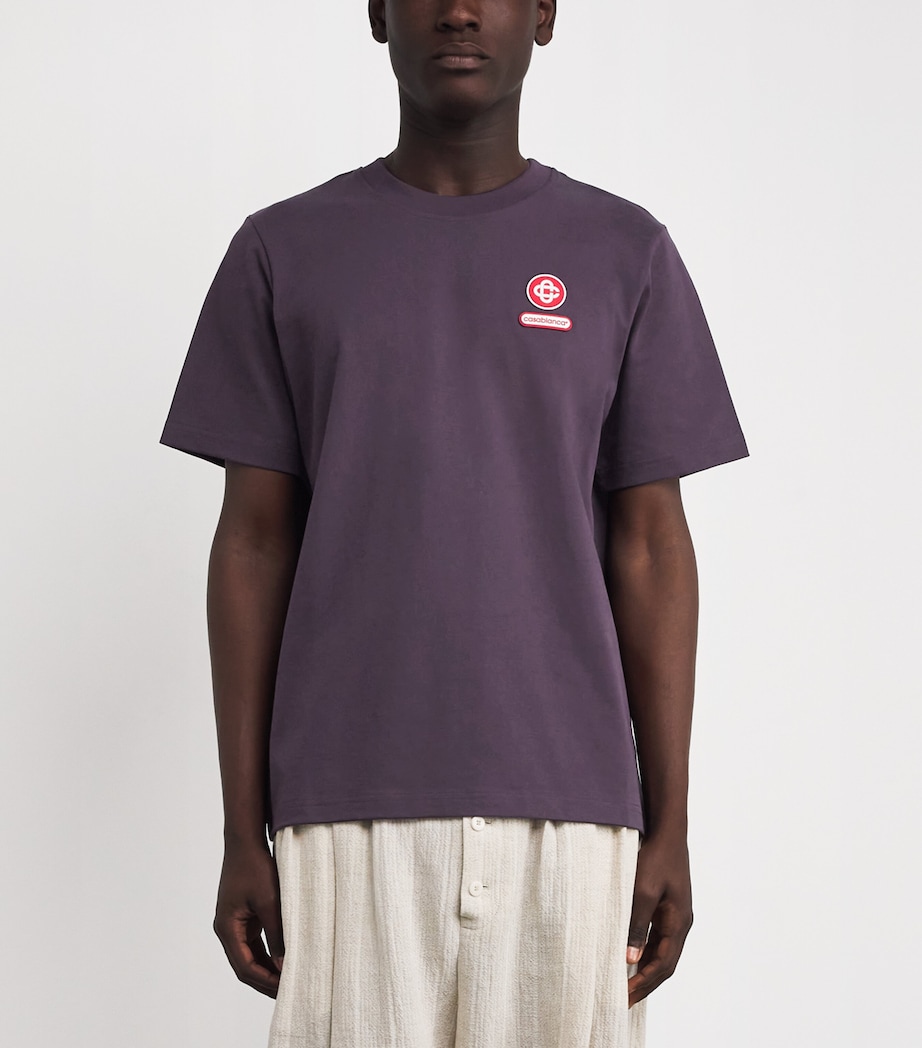 Organic Cotton Logo Patch T-Shirt AUBERGINE Image 3