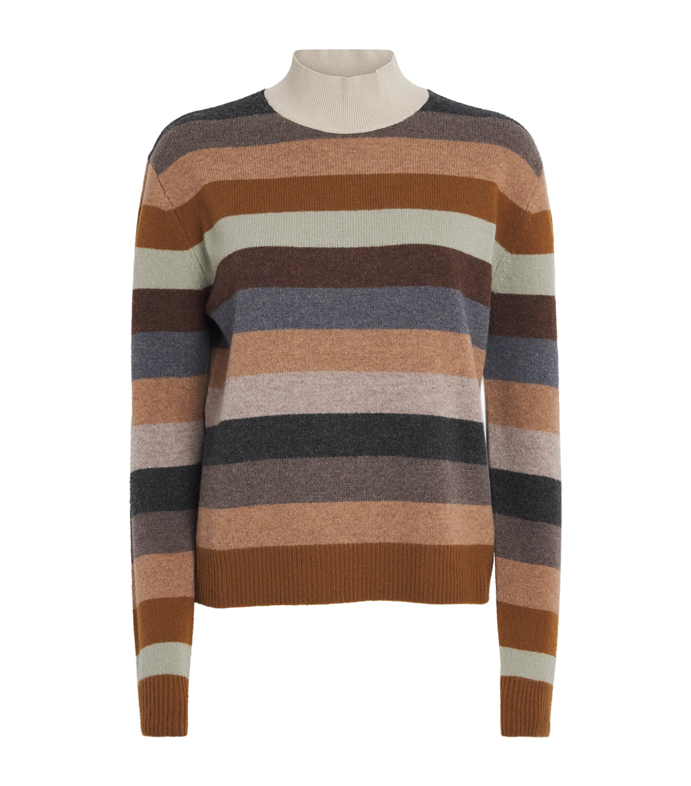 Tory Burch Wool Rollneck Sweater In Brown