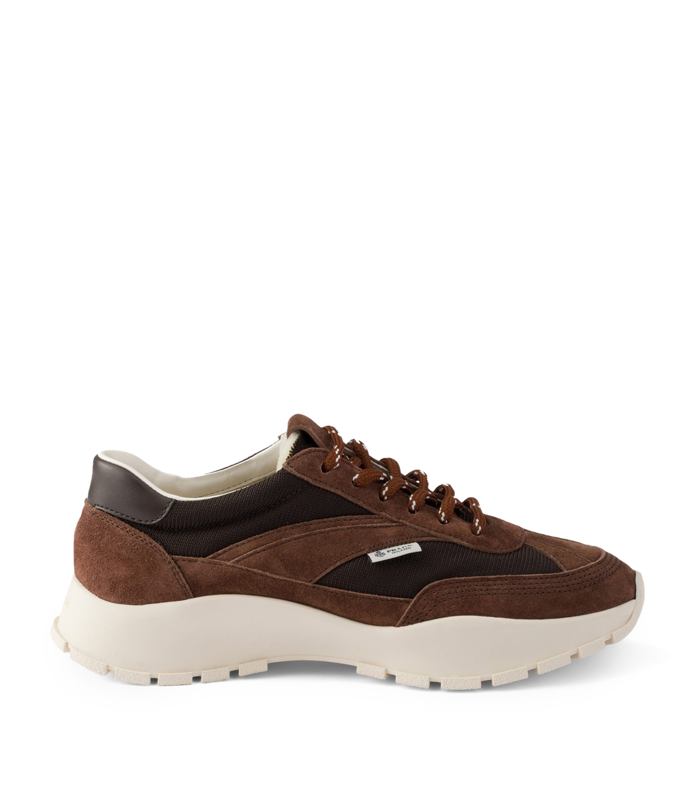 Prada Suede-Mesh Sneakers Brown Image 1