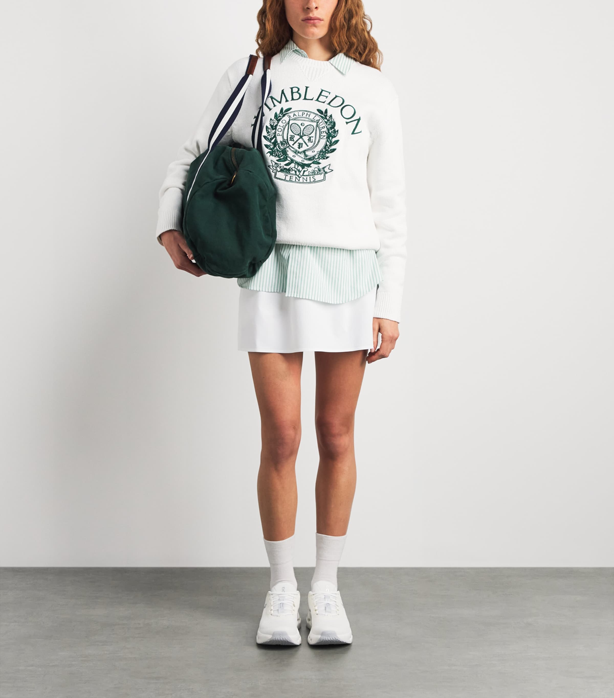 Polo Ralph Lauren Womens x Wimbledon Crew-Neck Sweater Ceramic White Image 2