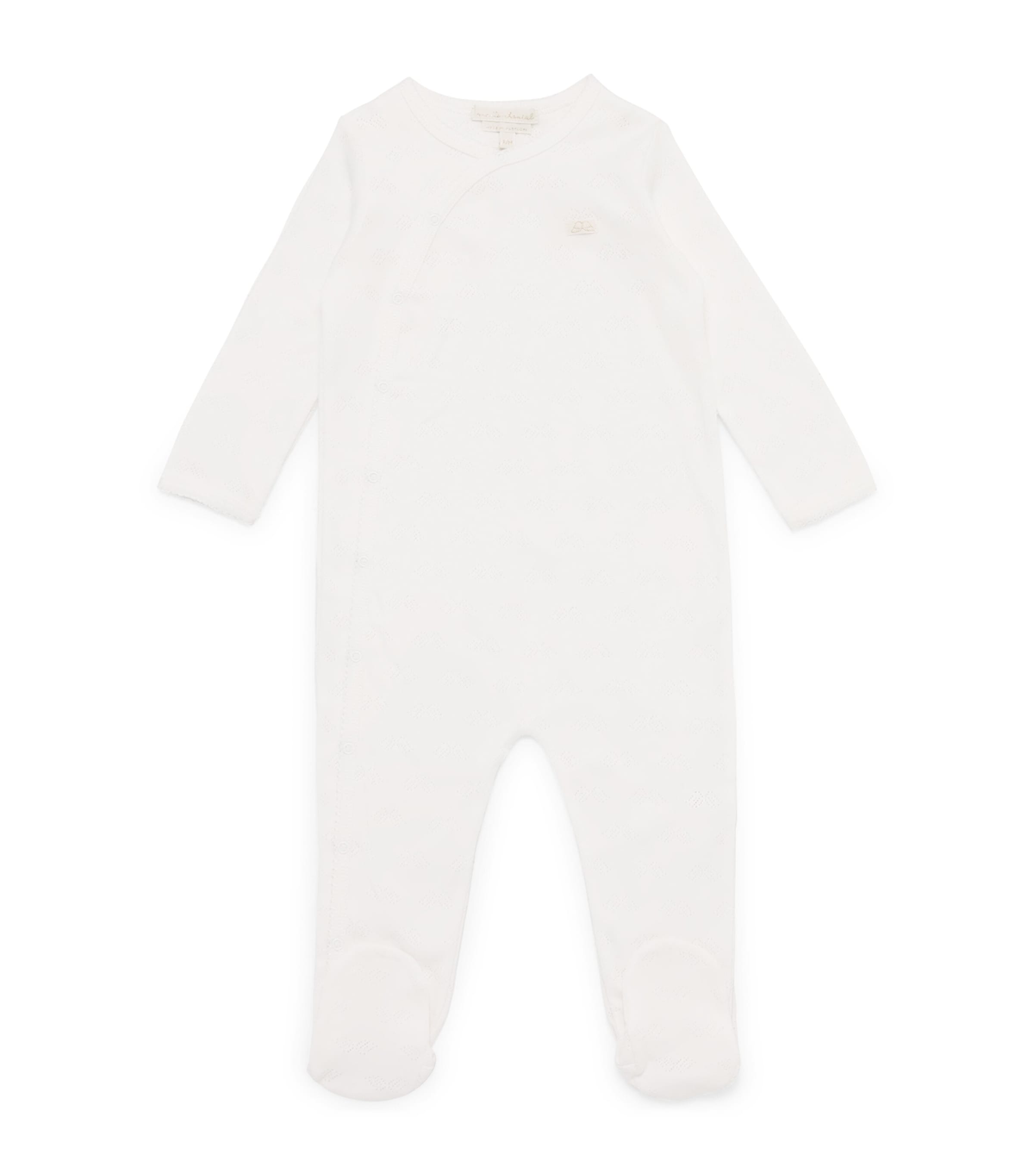 Marie-chantal Kids' Pointelle-knit Angel Wing All-in-one In White