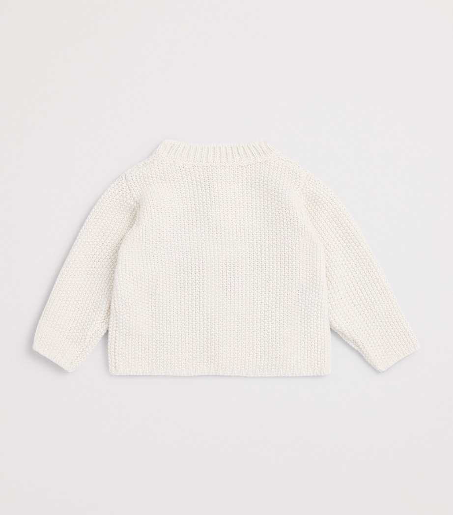 Teddy & Minou Round-Neck Cardigan (3-36 Months) Milk Image 2