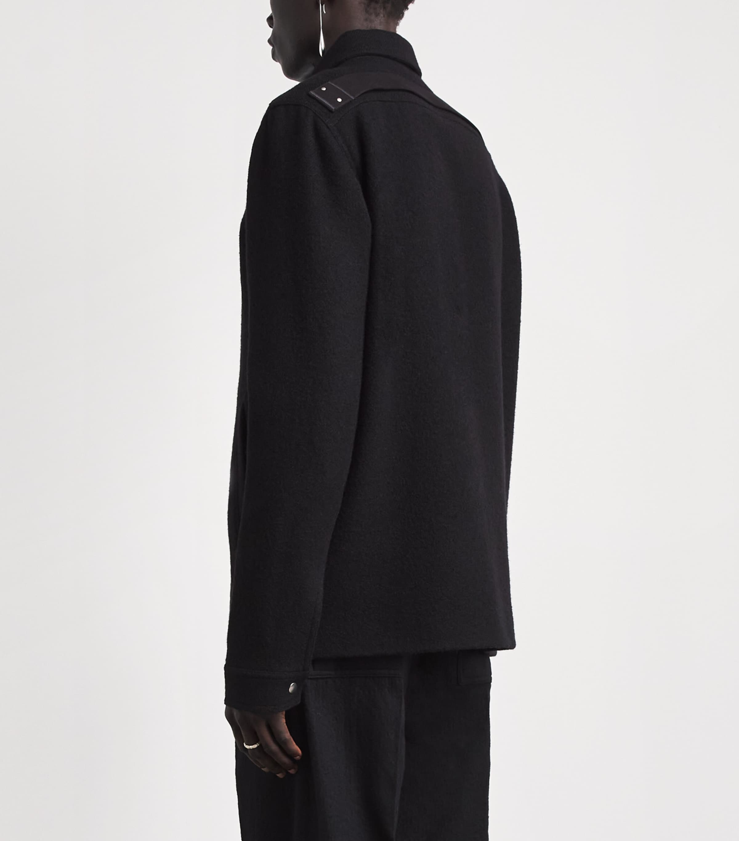 Rick Owens Mens Wool Cropped Brad Jacket Black Image 5