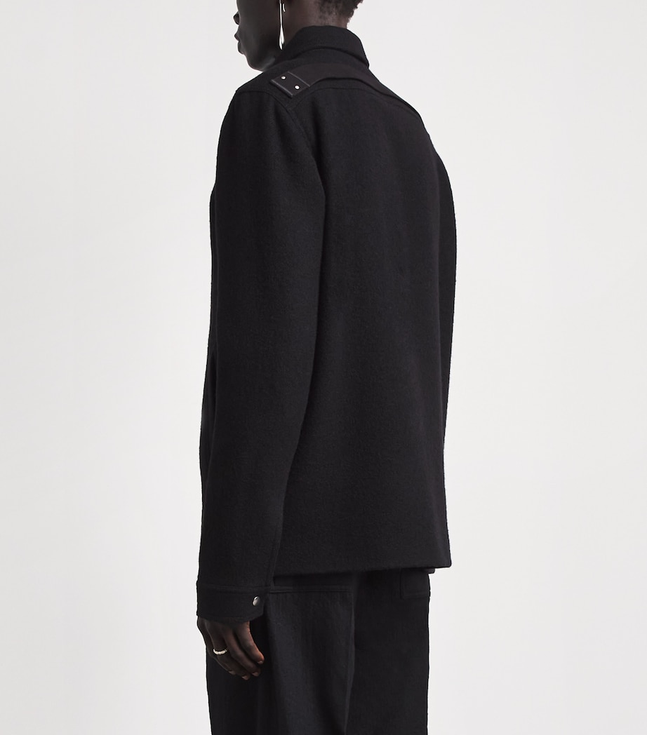 Rick Owens Mens Wool Cropped Brad Jacket Black Image 5