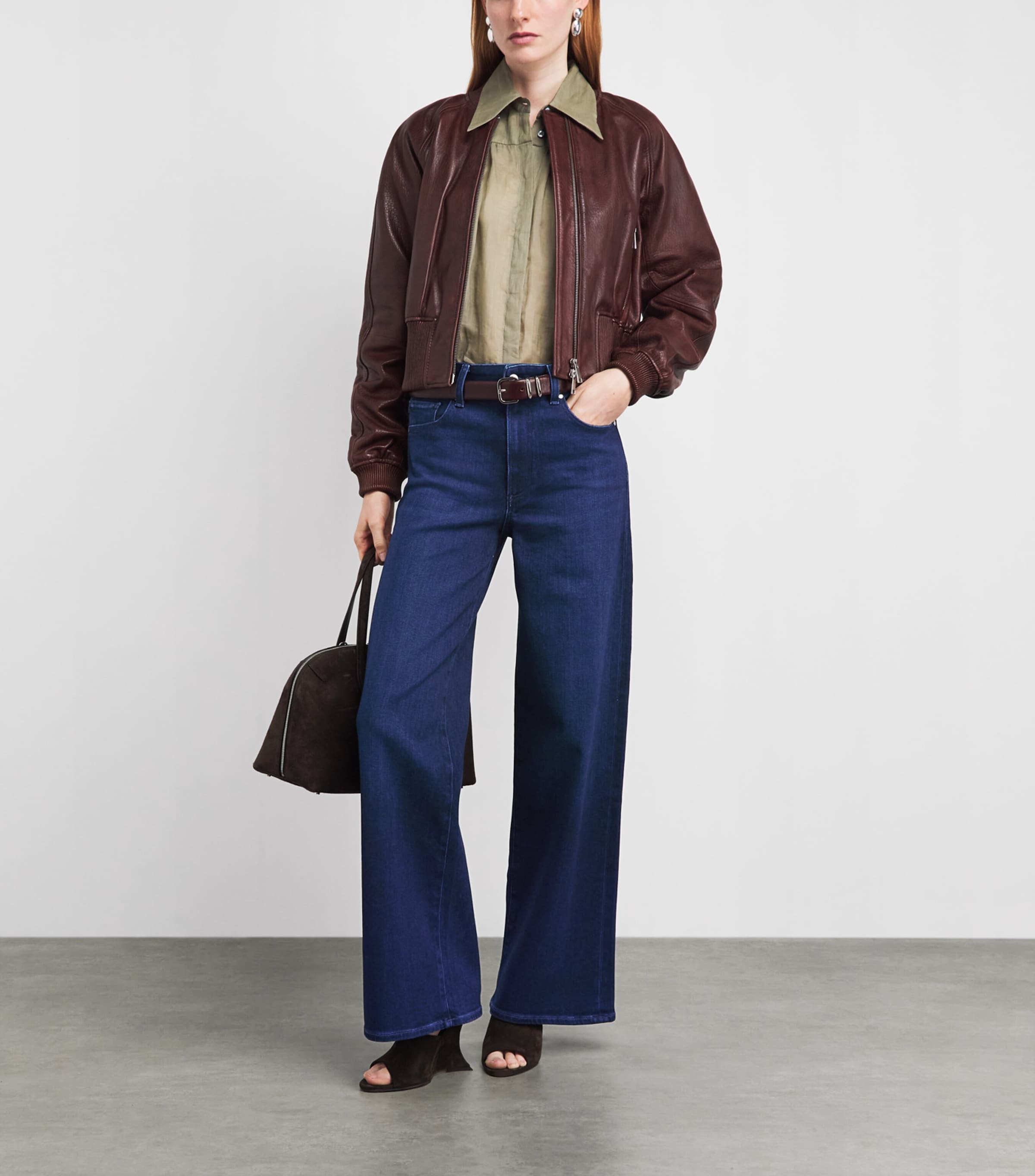 PAIGE Womens Sasha Wide-Leg Jeans Moonlit Marina Image 2