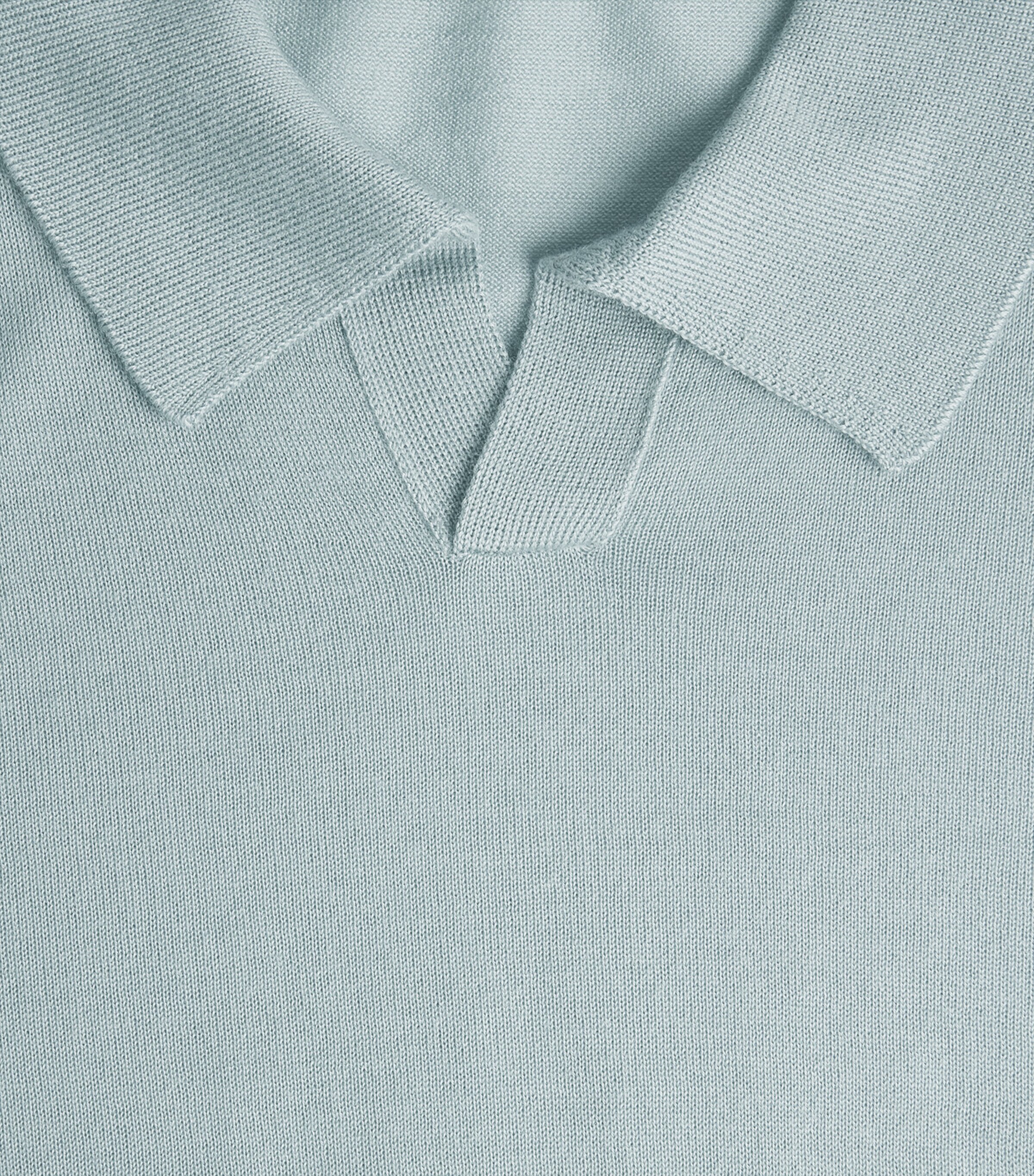 Johnstons Of Elgin Mens Superfine Cashmere Polo Shirt Soft Sage Image 5