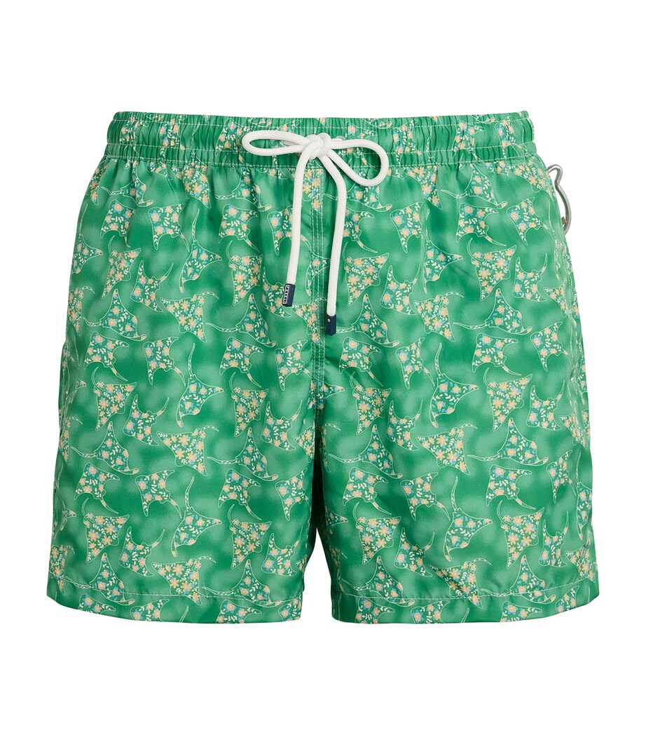 Fedeli Mens Printed Madeira Swim Shorts Green Image 1
