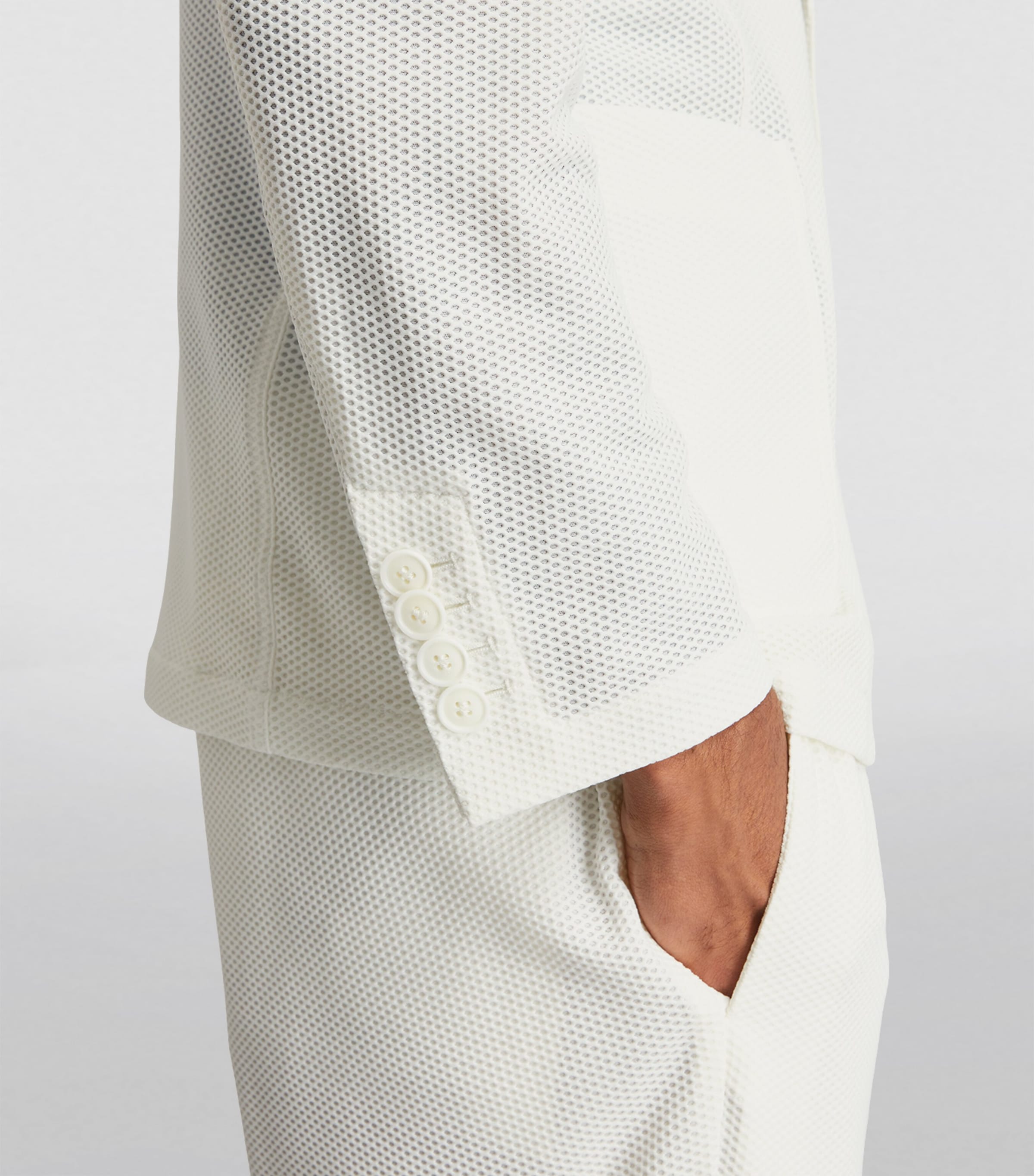 Giorgio Armani Waffle-Knit Blazer | Harrods UK