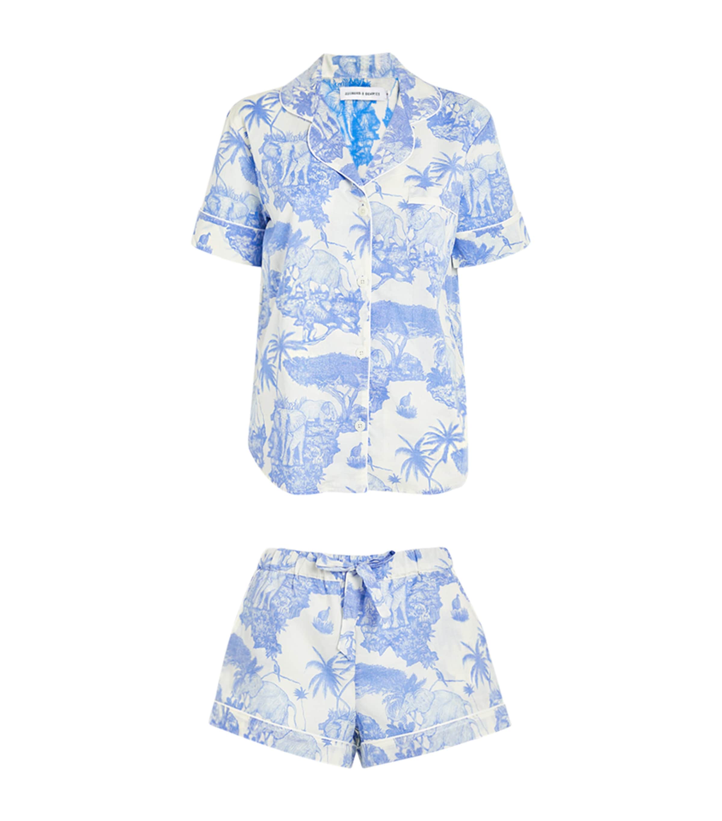 Desmond & Dempsey Short Pyjama Set In Blue