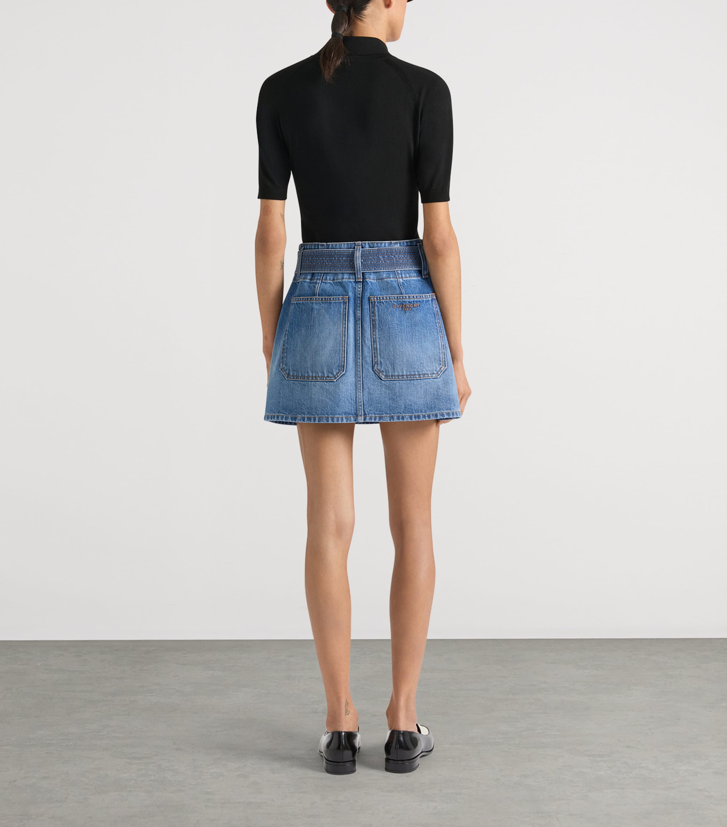 Givenchy Womens Wool Logo Polo Shirt Black Image 4