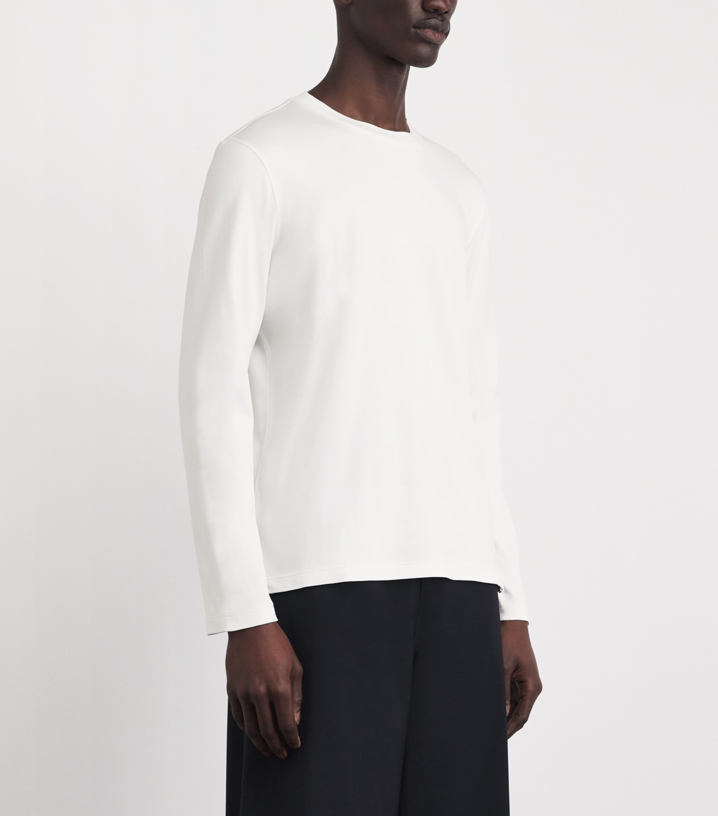 Brioni Mens Sea Island Cotton Long-Sleeve T-Shirt Image 4