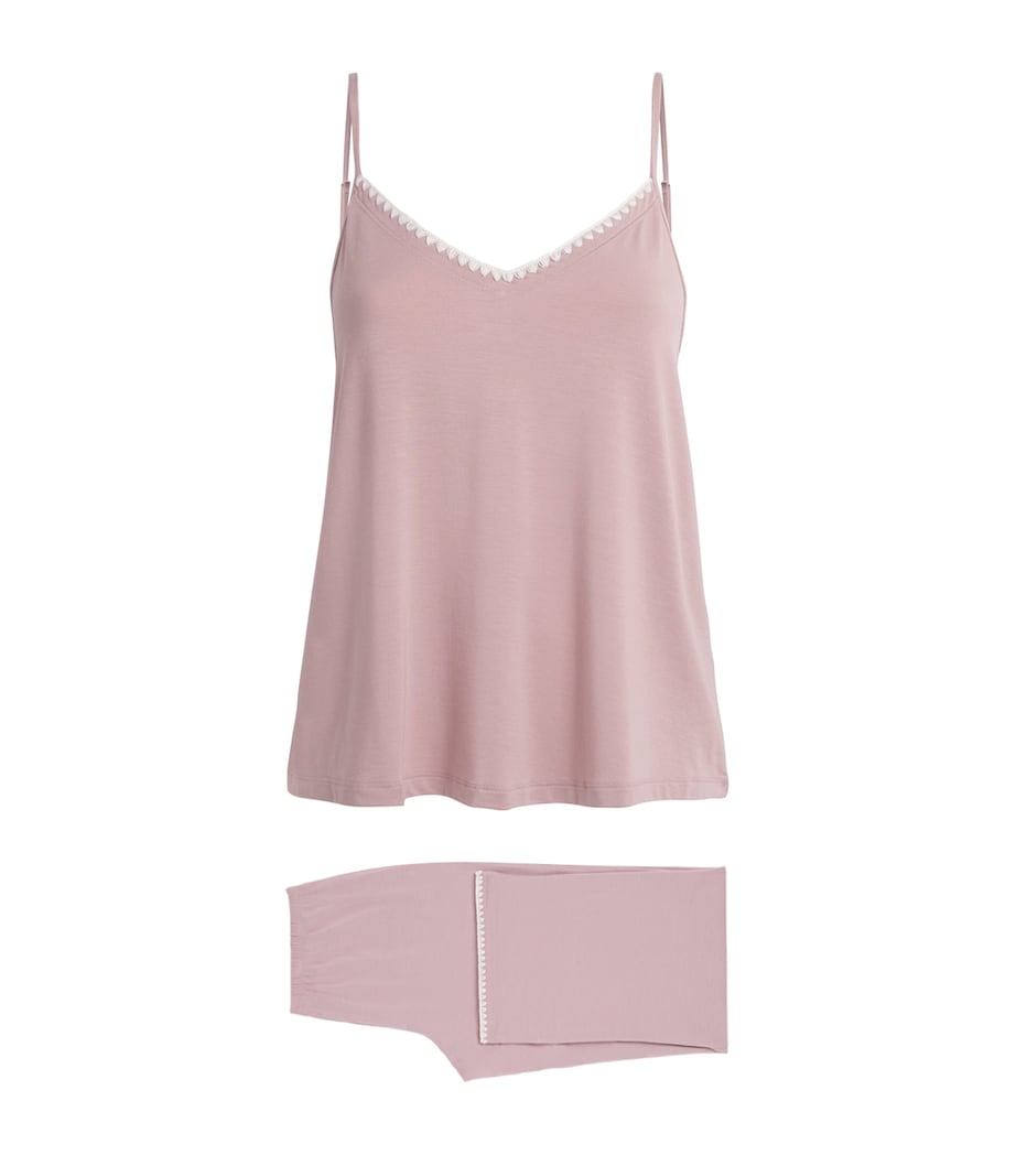 Eberjey Womens Cami Frida Pyjama Set Woodrose/ivory Image 1