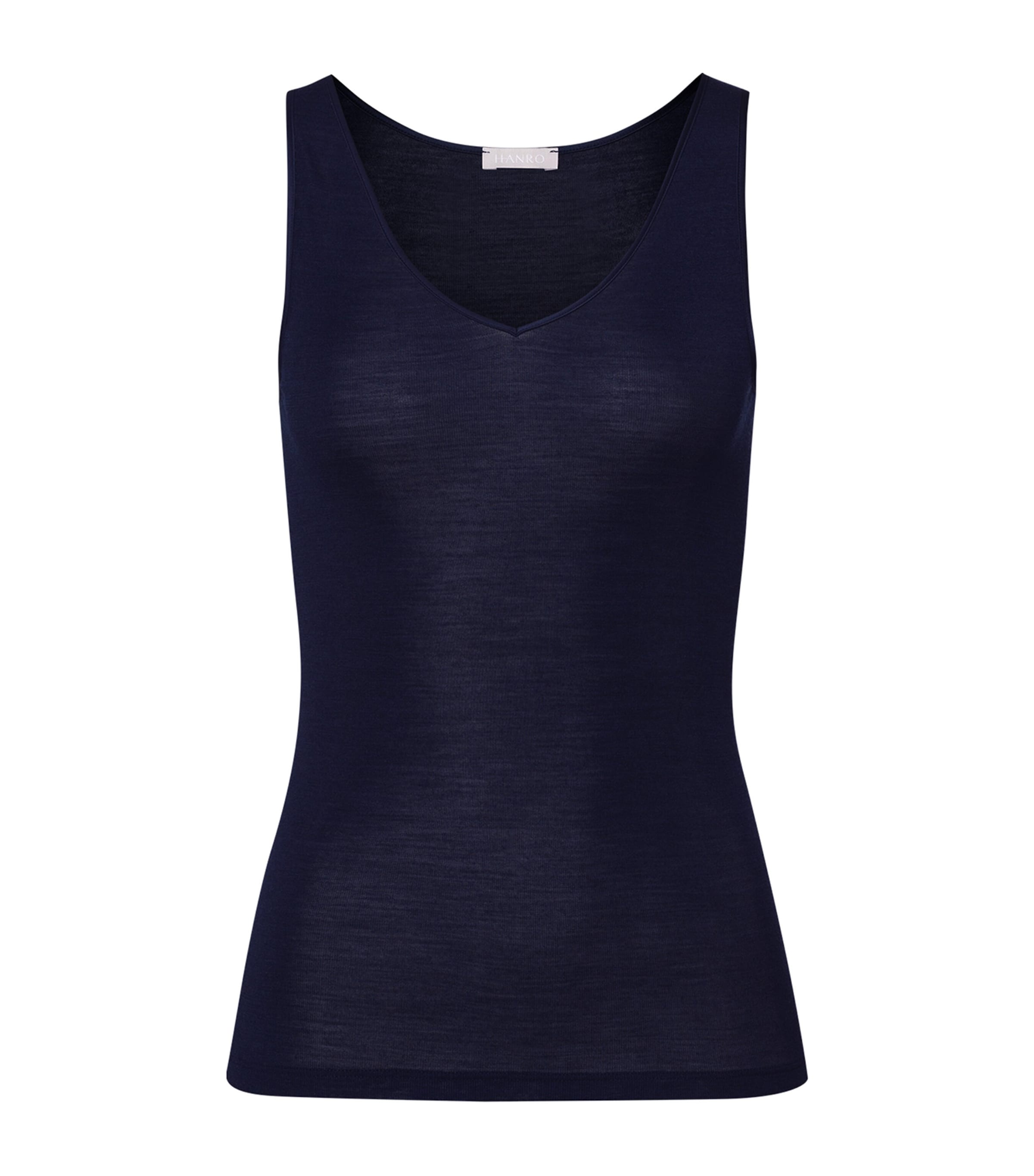 Hanro Woolen Silk Tank Top In Blue