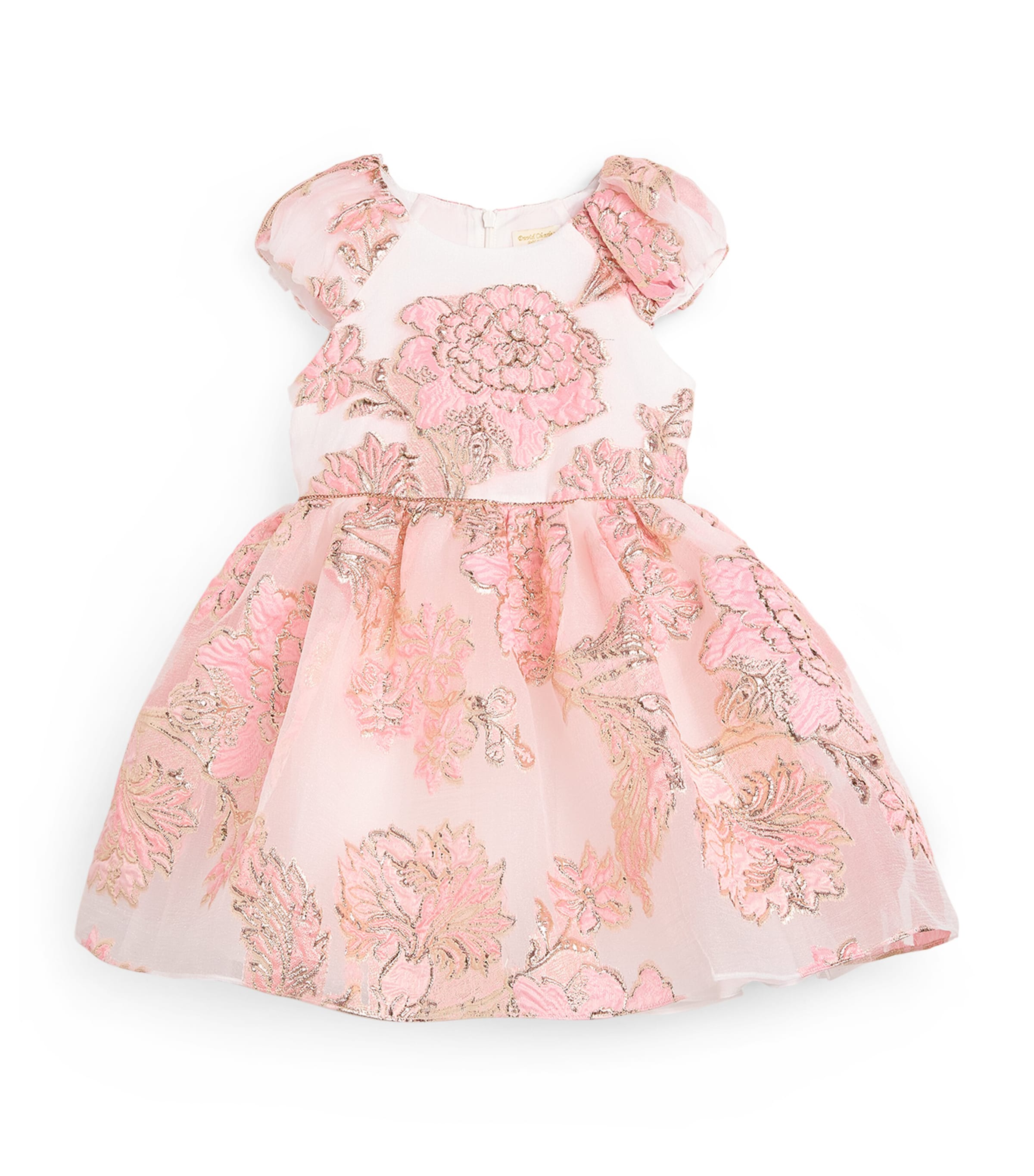 David Charles Kids' Floral Jacquard Dress In Pink