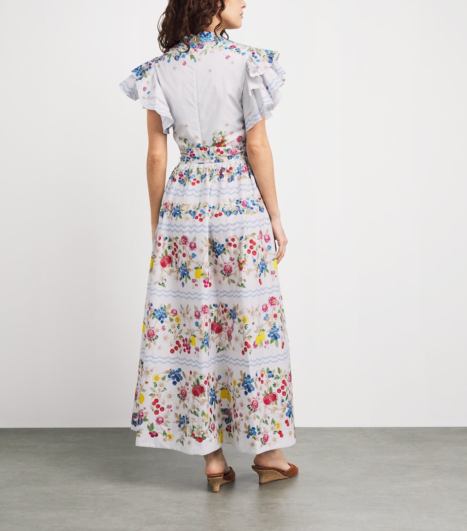 Mary Katrantzou Womens Stretch-Cotton Fruitavola Rosanna Midi Dress Fruitavola Image 4