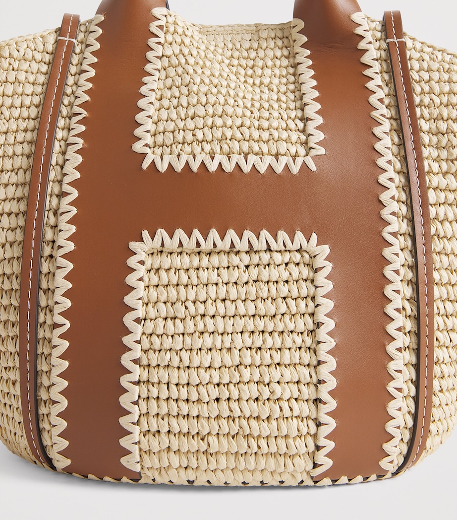 Harrods Large Raffia Tote Bag Neutral Image 6