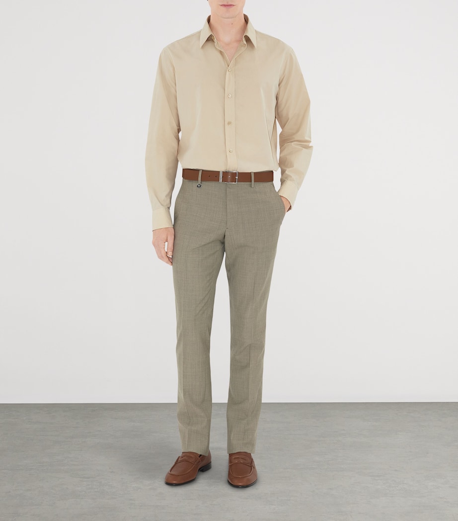 Leather Check-Engraved Belt HAZEL Image 2