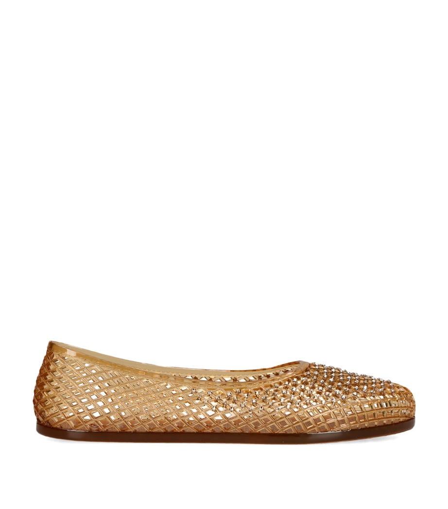 Ancient Greek Sandals Jelly Crystal-Embellished Iro Ballet Flats Brown Image 1