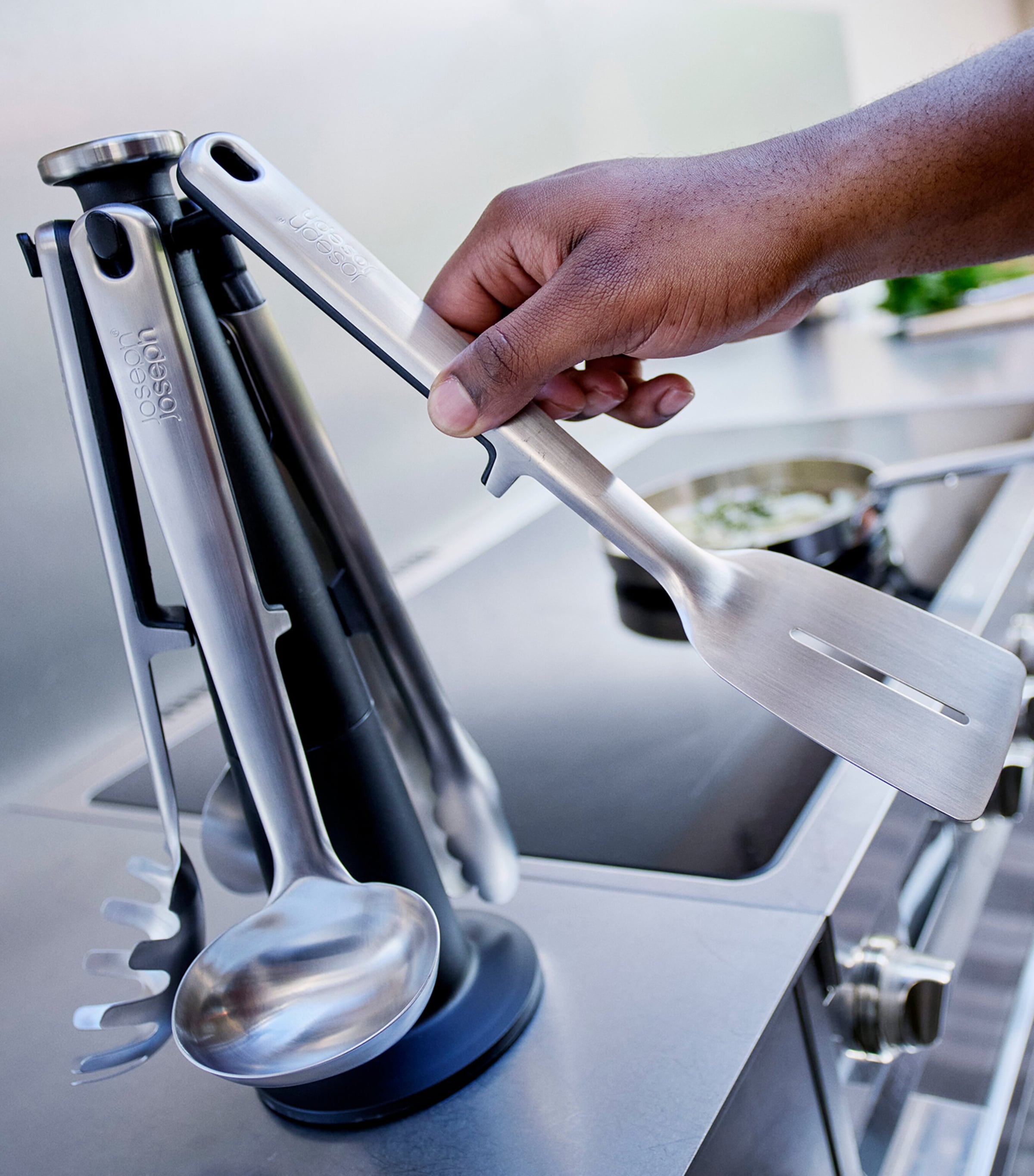 Joseph Joseph Elevate Excel 5-Piece Utensil Carousel Set Silver Image 11