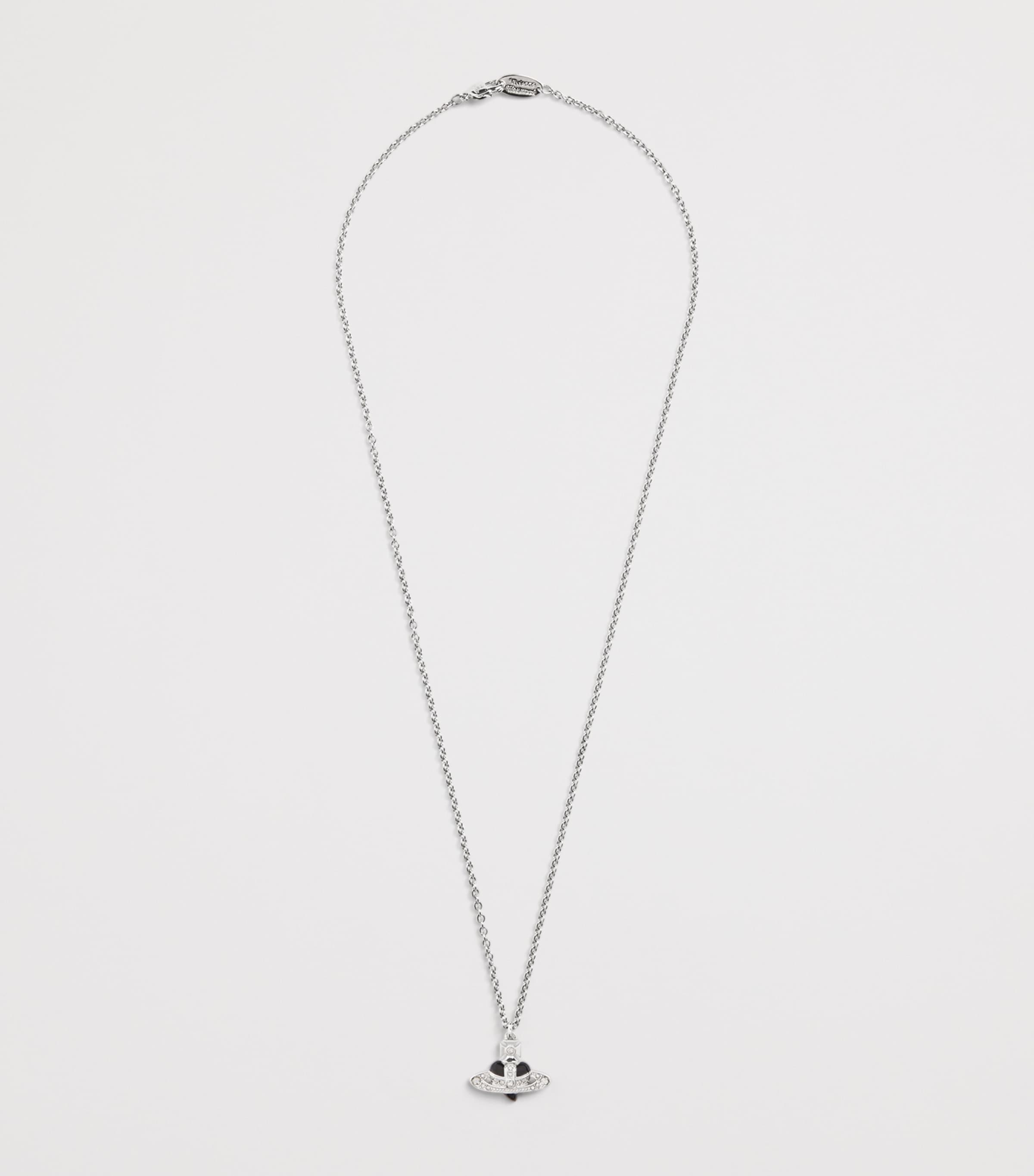 Vivienne Westwood Diamante Heart Necklace Ruthenium/pltnm Image 3