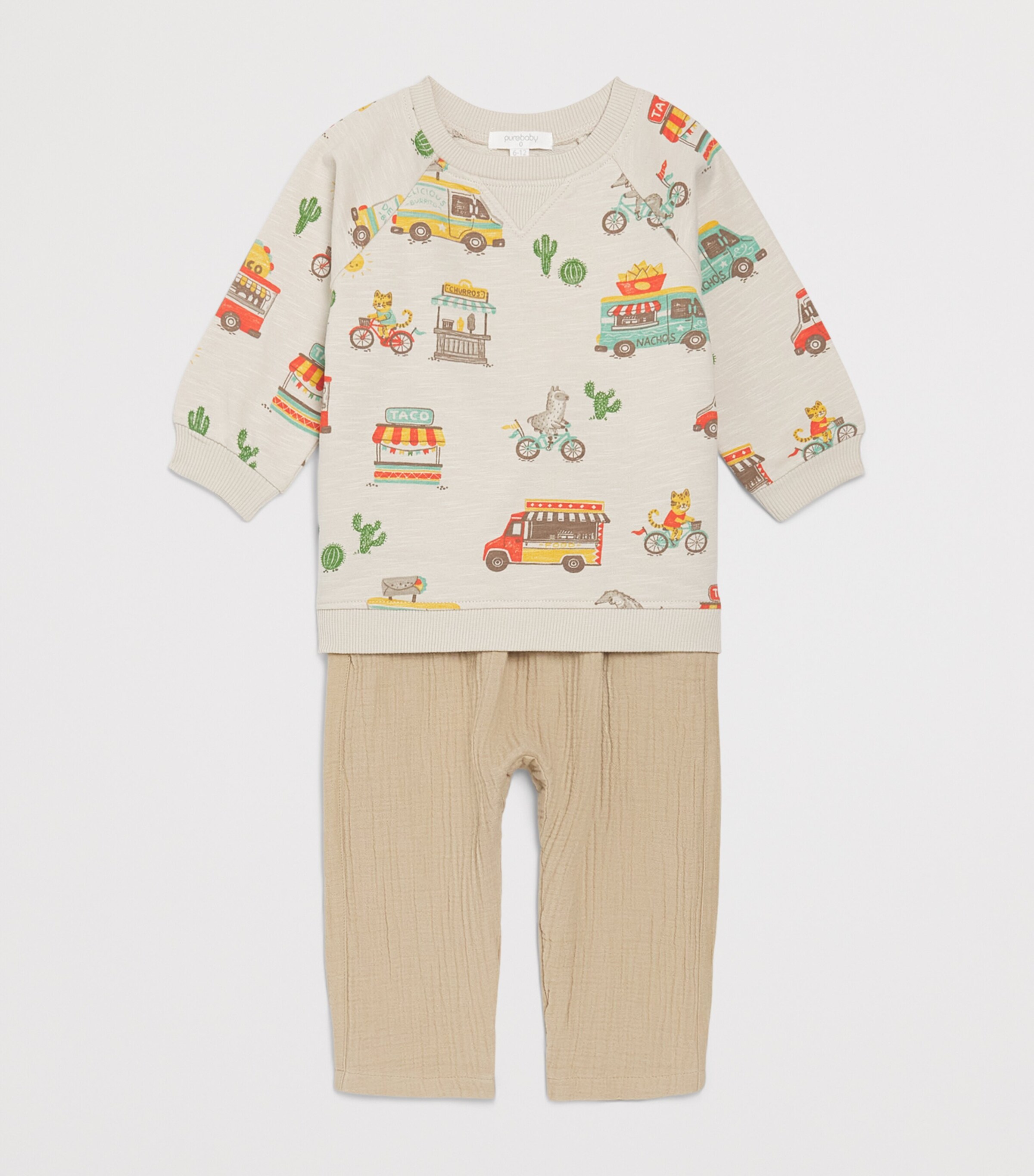 Purebaby Organic Cotton Crinkled Trousers (0-12 Months) Burto Image 3
