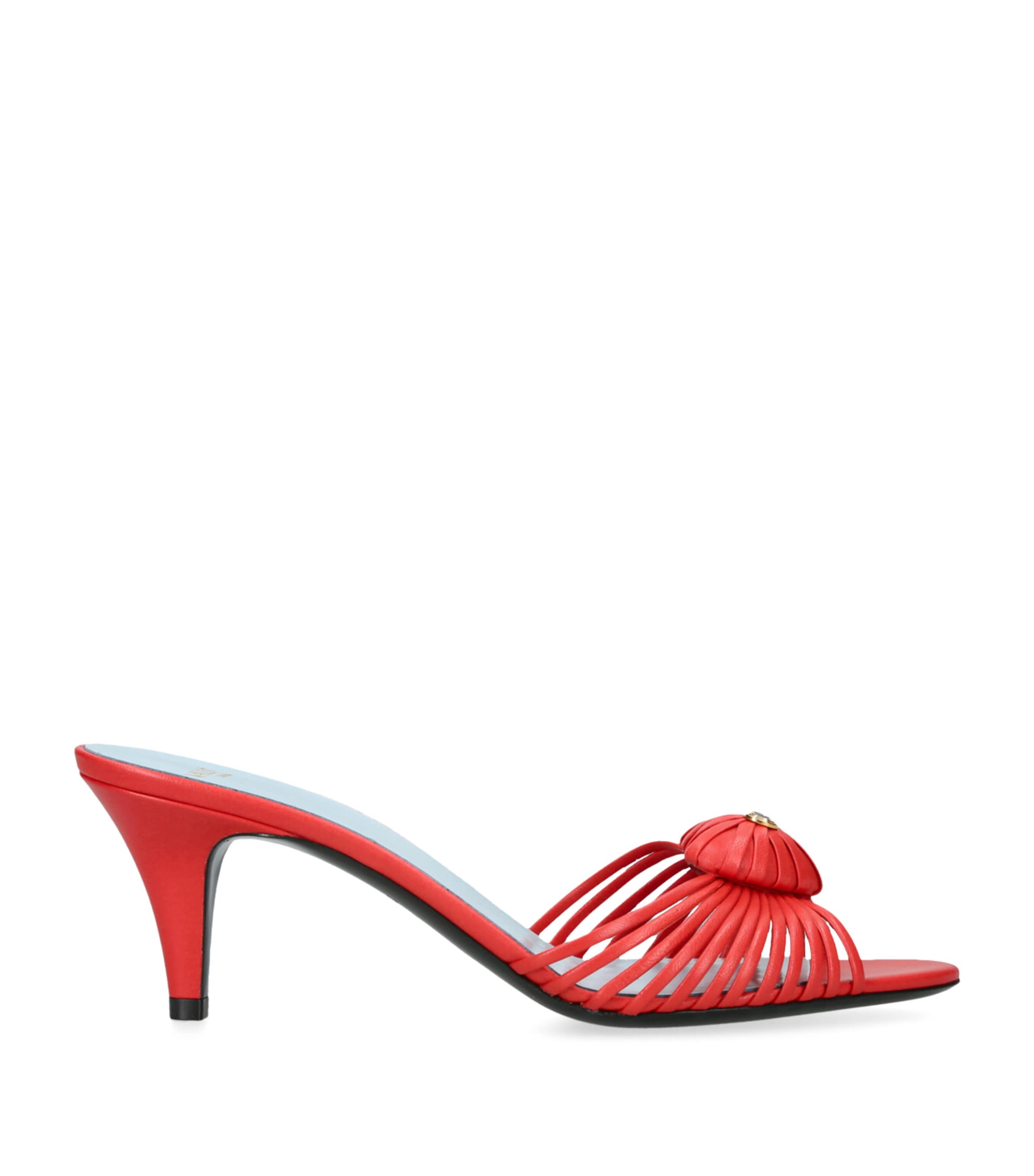 Valentino Leather Royal Heeled Mules 65 In Red