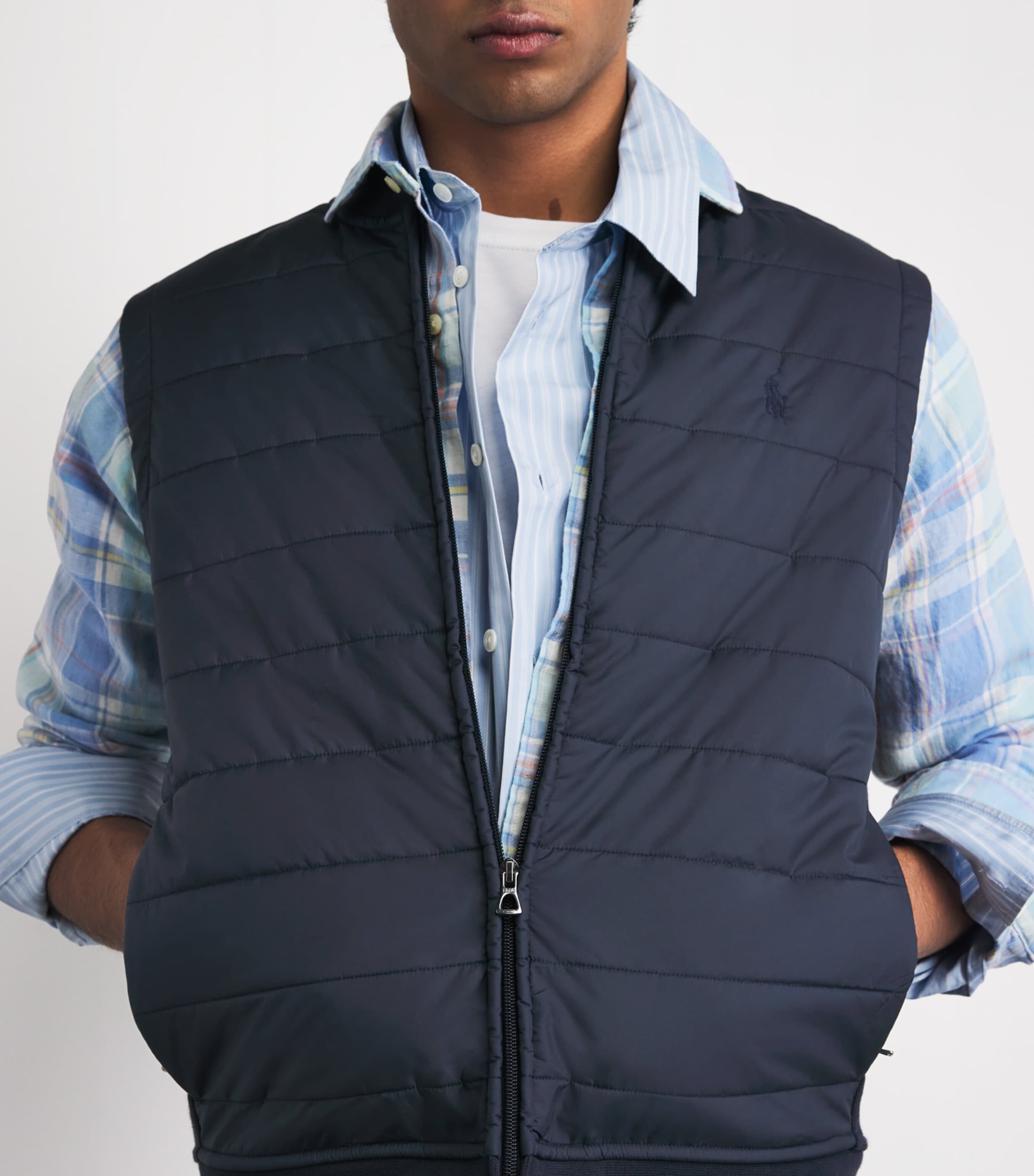 Polo Ralph Lauren Mens Padded Hybrid Zip-Up Gilet Aviator Image 3