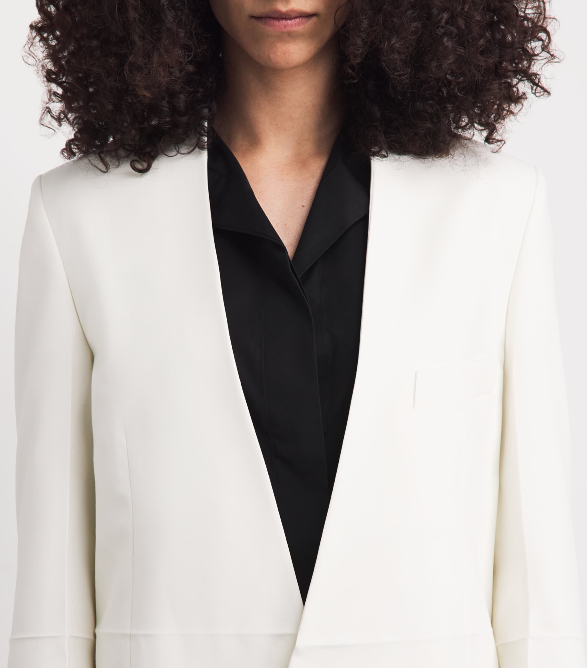 Victoria Beckham Womens Detached Lapel Blazer Off White Image 3