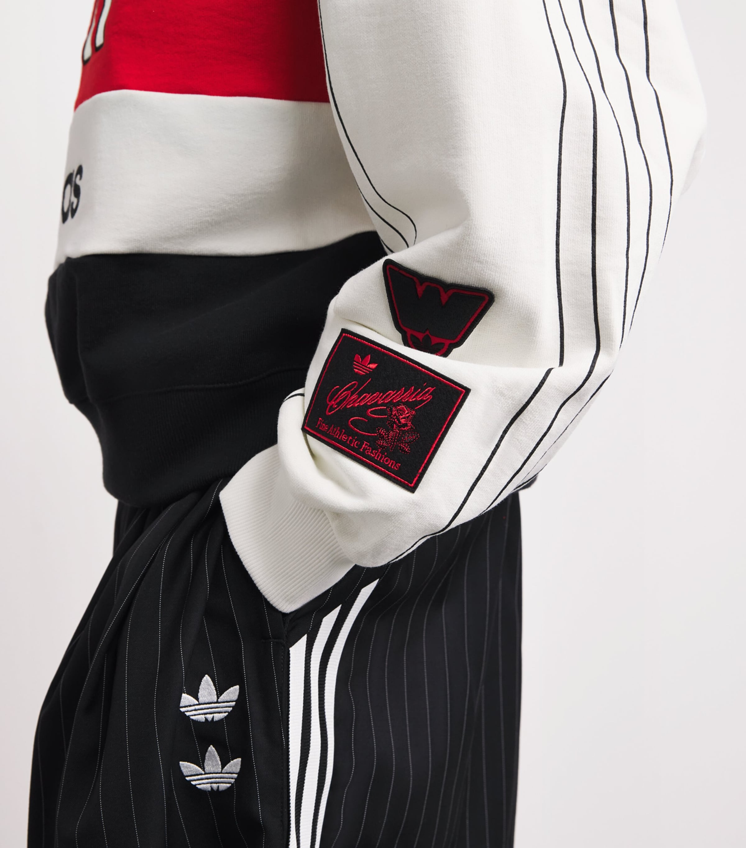 Willy Chavarria Mens x adidas Originals New York Baseball Sweatshirt White Image 3