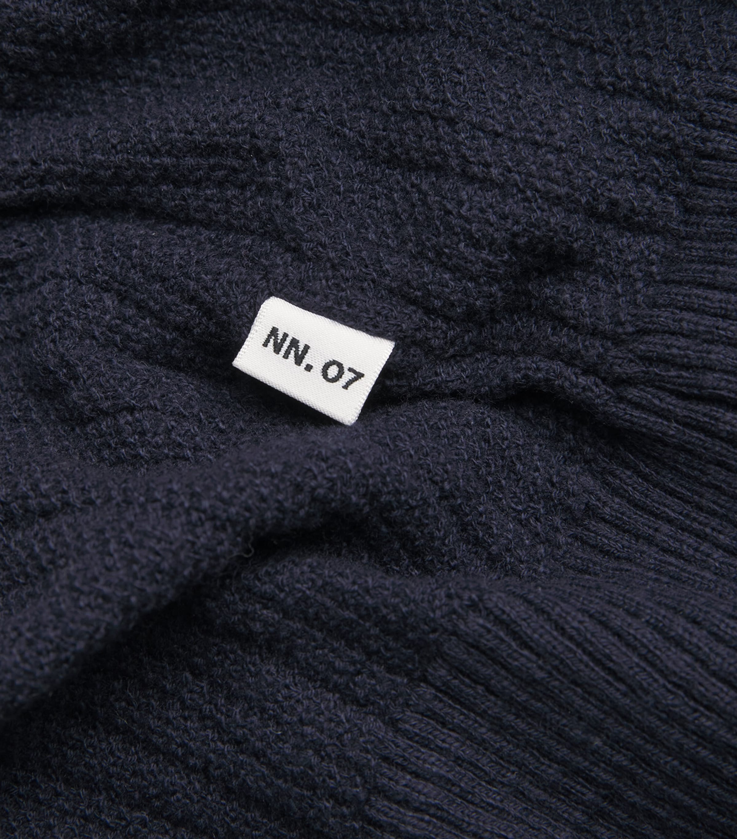 NN.07 Mens Organic Cotton Nolan Button-Up Polo Shirt Navy Blue Image 5