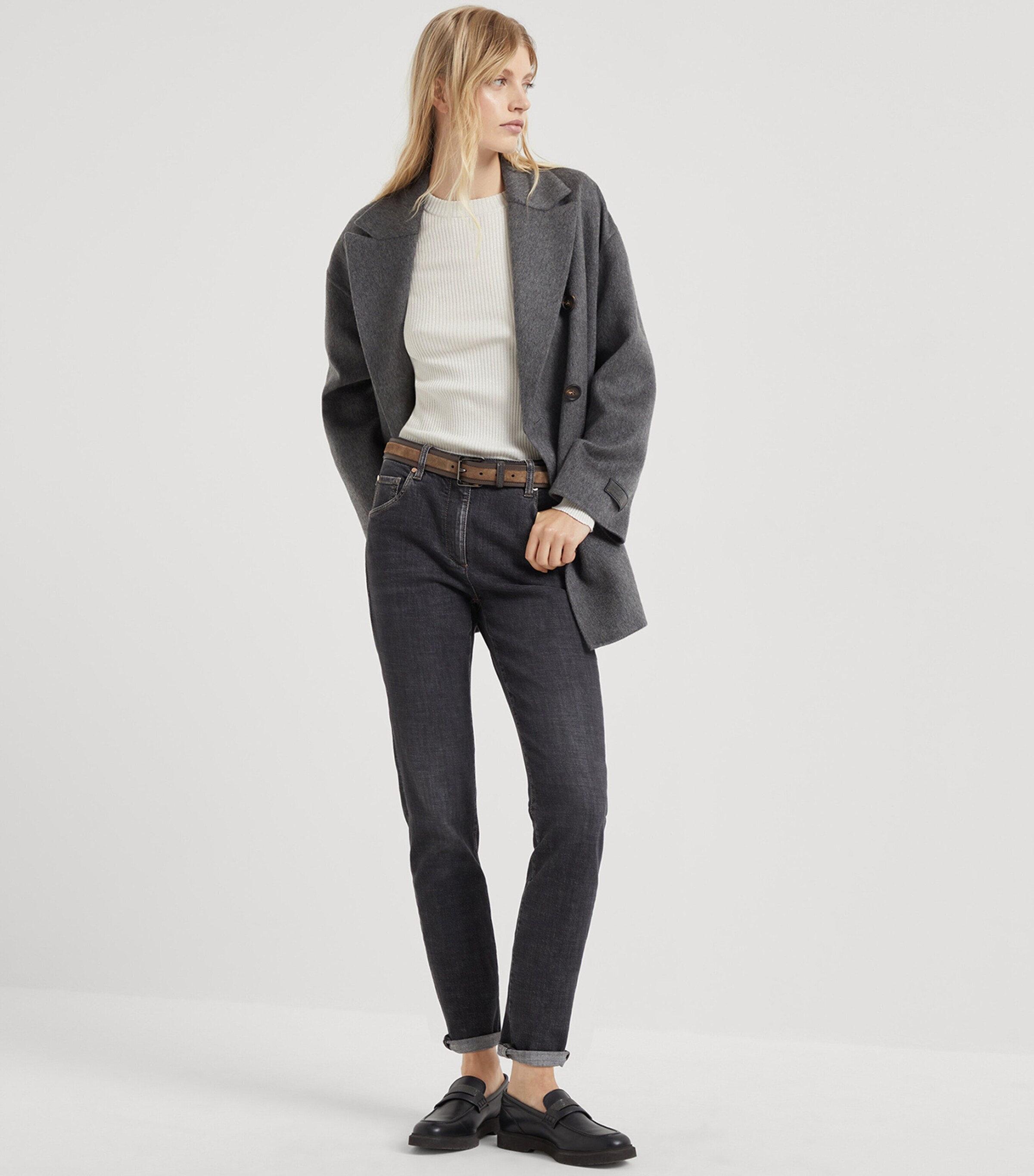 Cashmere Double-Breasted Peacoat C028 Image 4