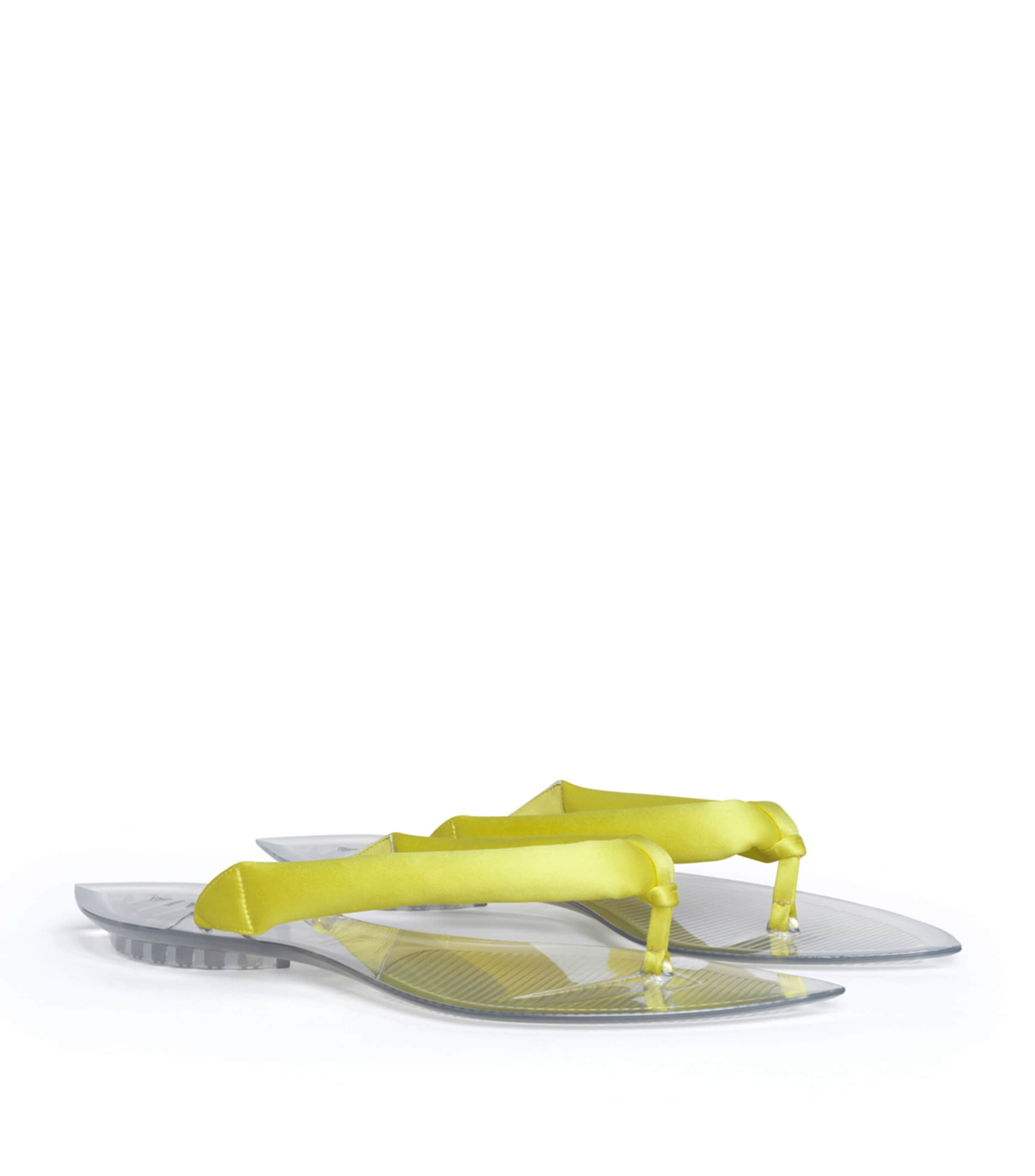 Alaïa Invisible Thong Flip Flops Lemon Yellow Image 3