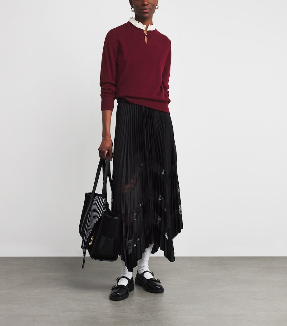 Wool Ruffle-Neck Sweater BORDEAUX Image 2