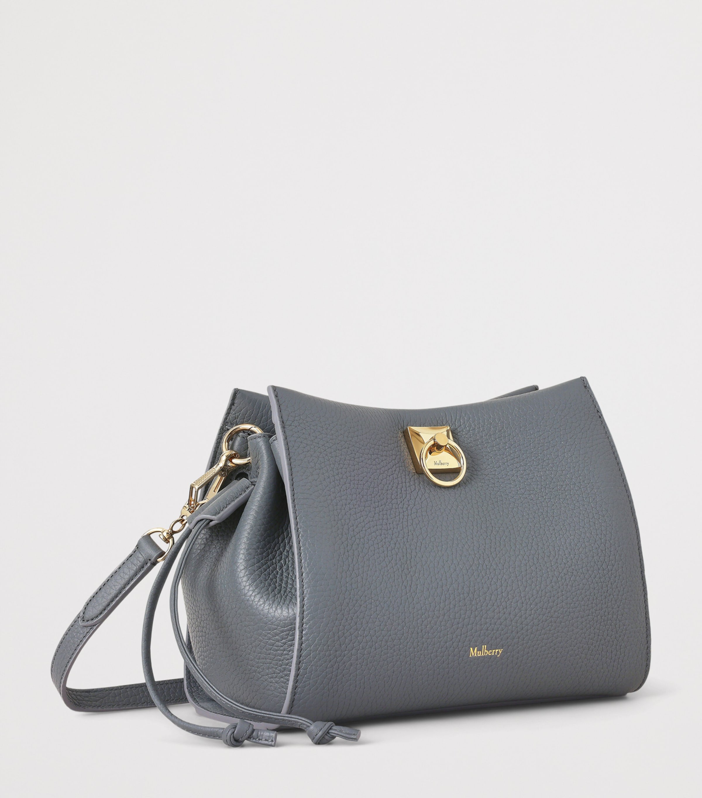 Mulberry Small Leather Iris Shoulder Bag Foggy Grey Image 2