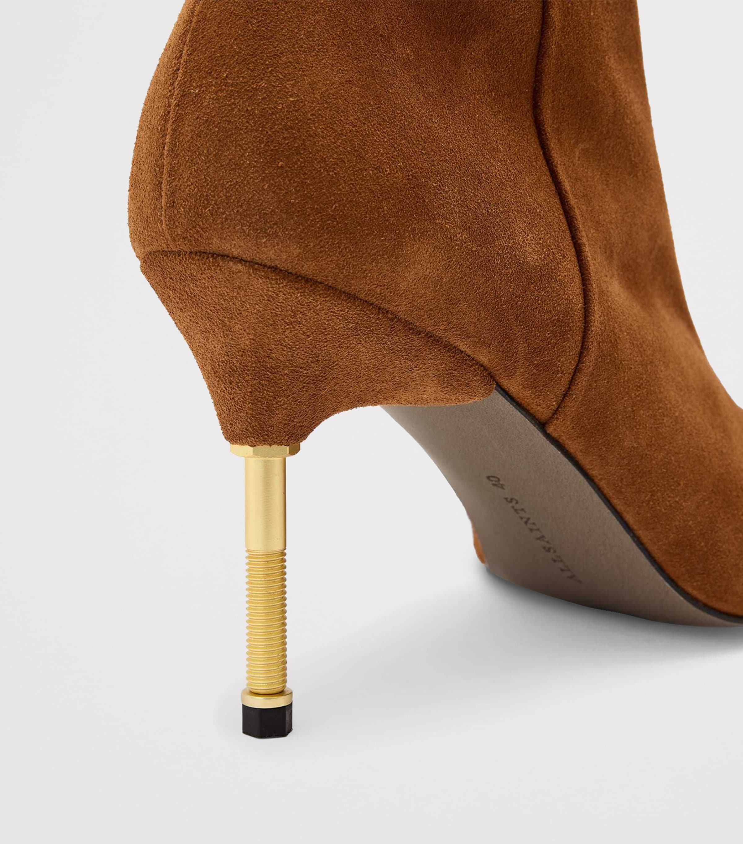 AllSaints Suede Natasha Boots 88 Tan Brown Image 4